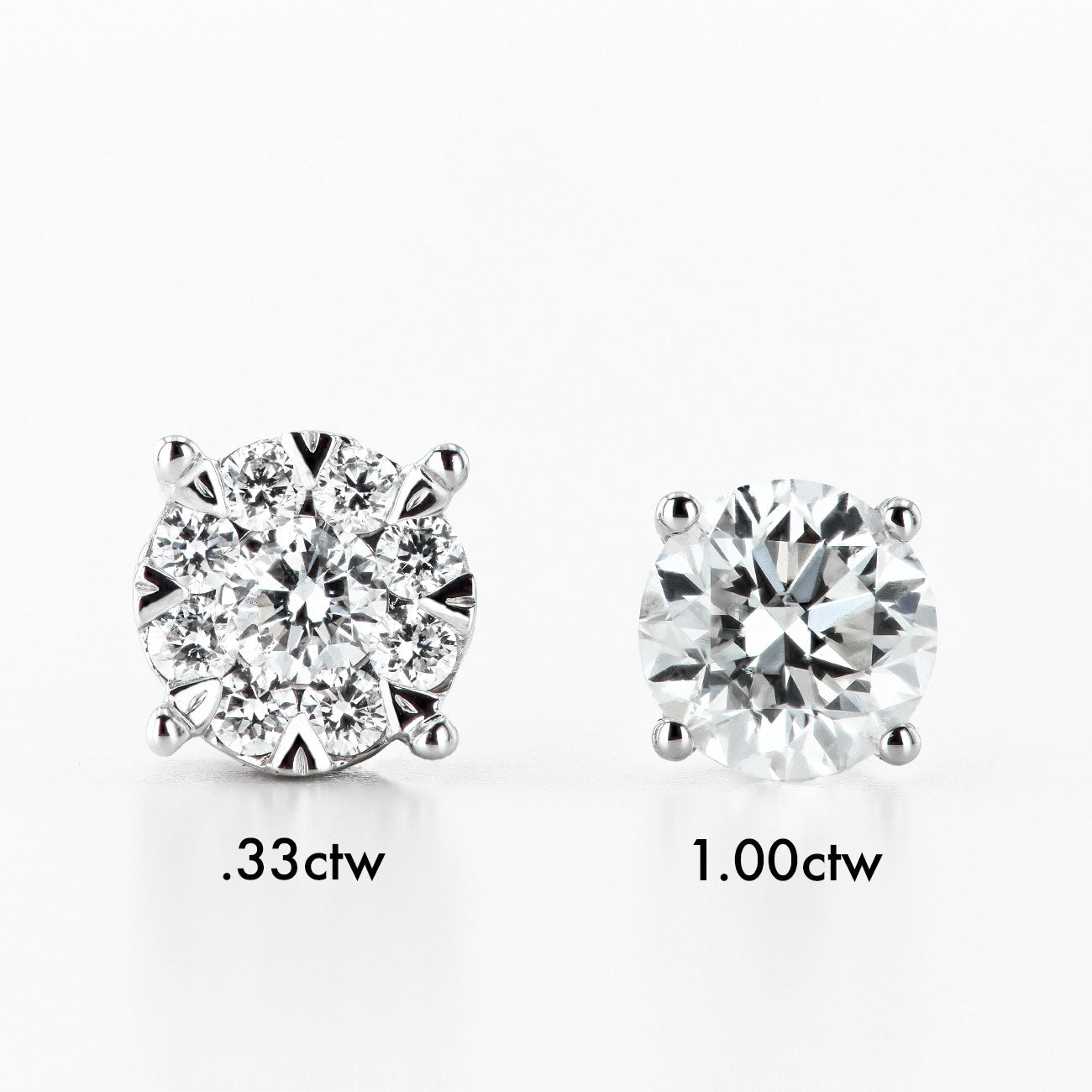 1 Carat Look Illusion Diamond Studs (.33ctw)