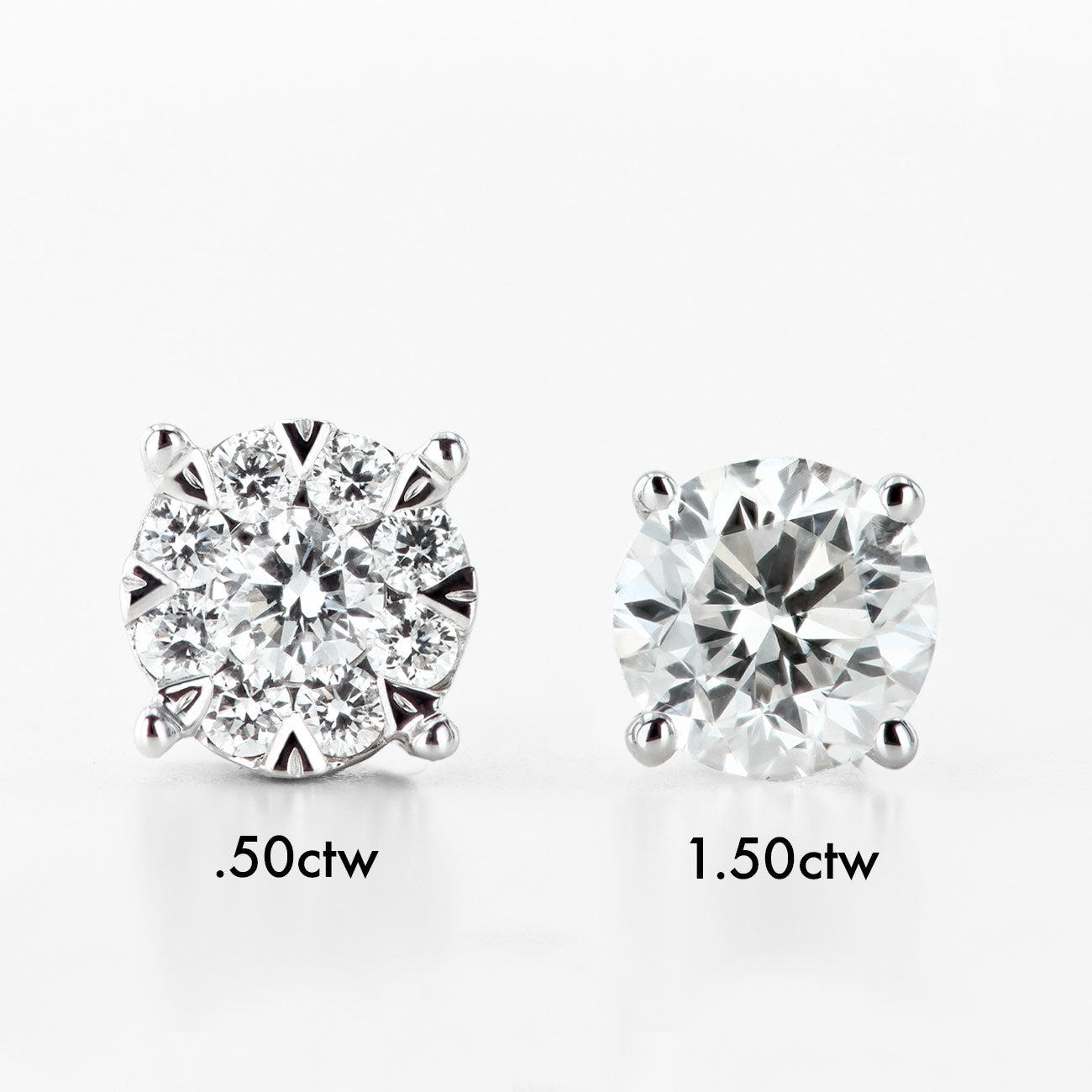 1.50 Carat Look Illusion Diamond Studs (.50ctw)