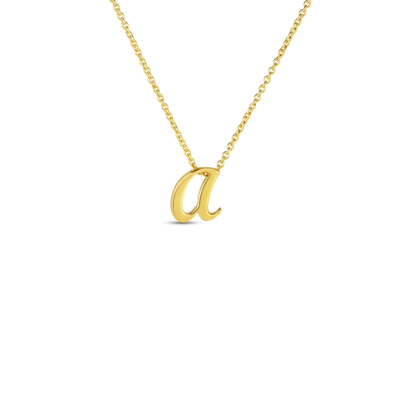 Roberto Coin Yellow Gold Script Initial Necklace