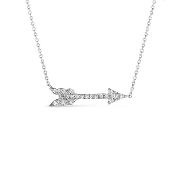 Roberto Coin Tiny Treasures White Gold Diamond Arrow Necklace