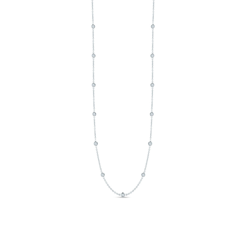 Roberto Coin Diamond Station Necklace in White Gold