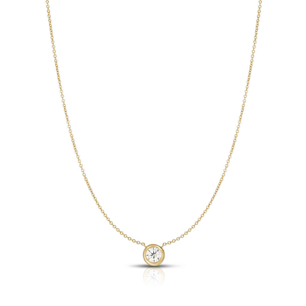 Roberto Coin Diamond Bezel Solitaire Necklace - 0.40ctw