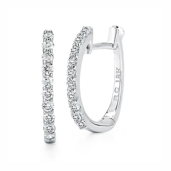 Roberto Coin White Gold Diamond Hoop Earrings .20ctw