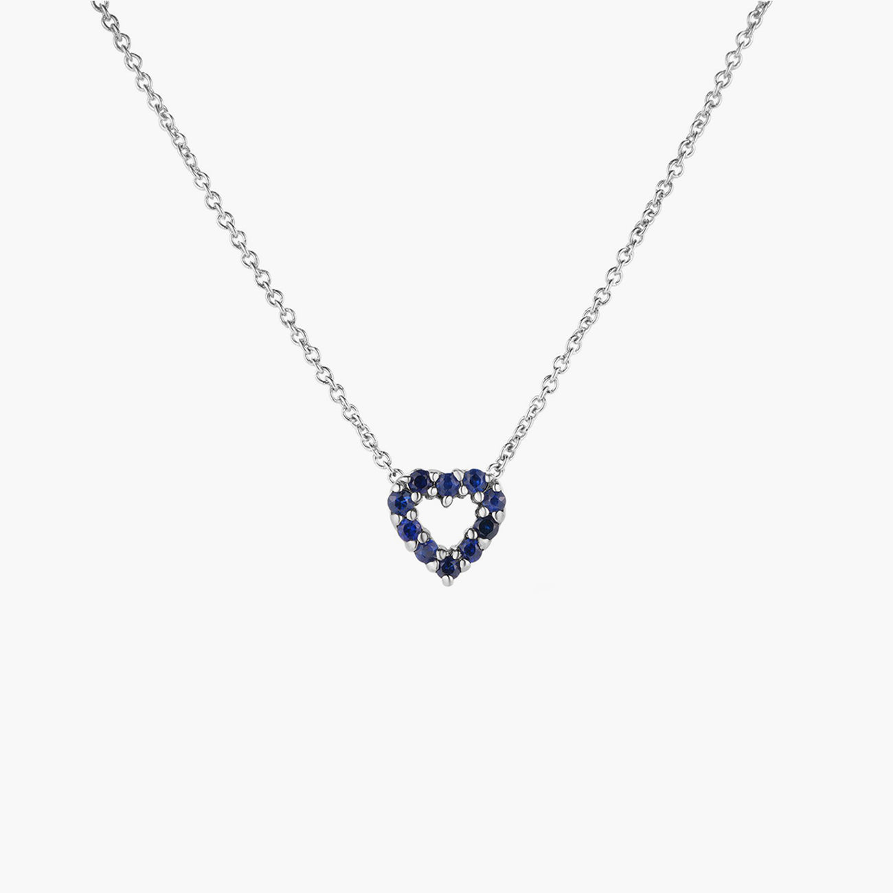 Roberto Coin Tiny Treasures Diamond and Blue Sapphire Reversible Heart Necklace