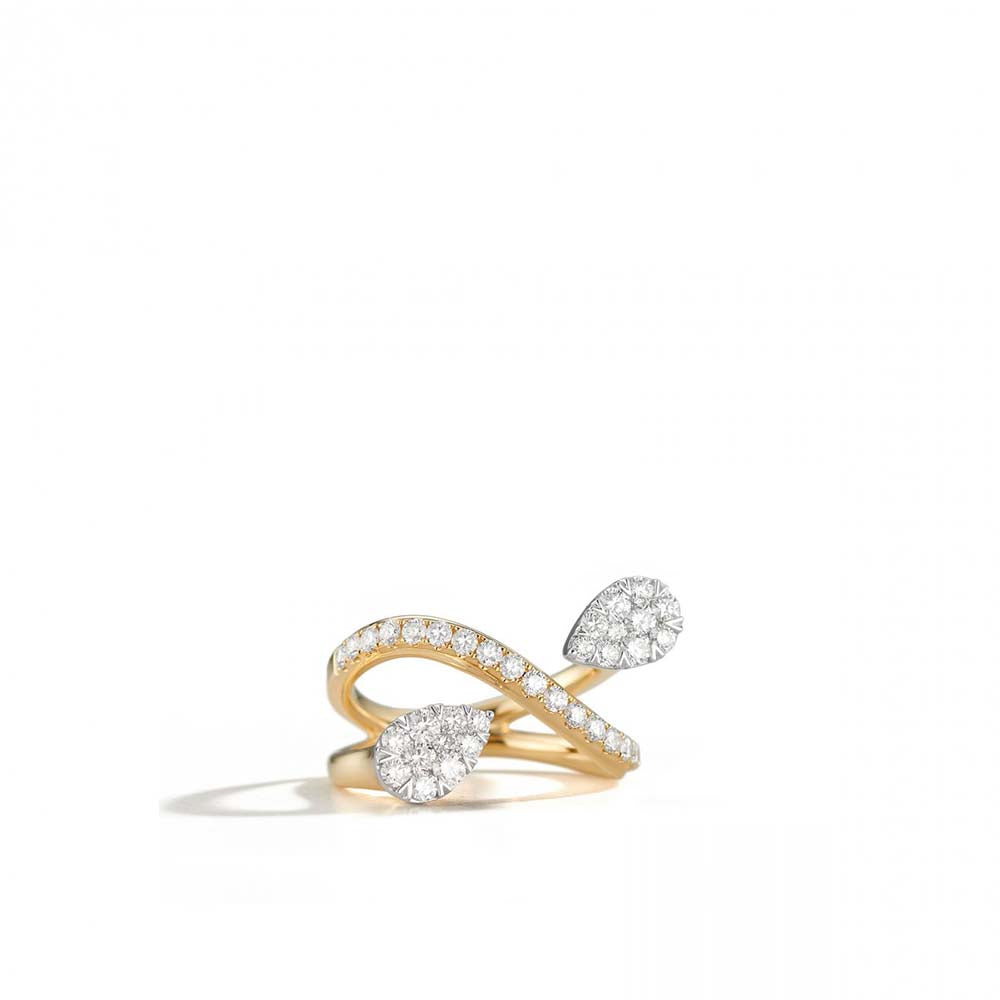 Lovebright Diamond Fiori Yellow Gold Bypass Ring
