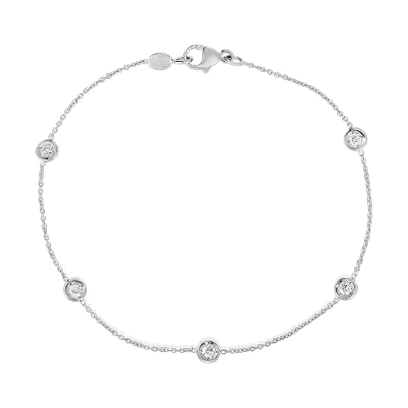 Roberto Coin White Gold Diamonds By the Inch 5 Station Bracelet