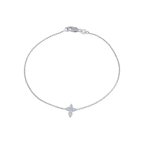 Roberto Coin White Gold Diamond Baby Cross Bracelet