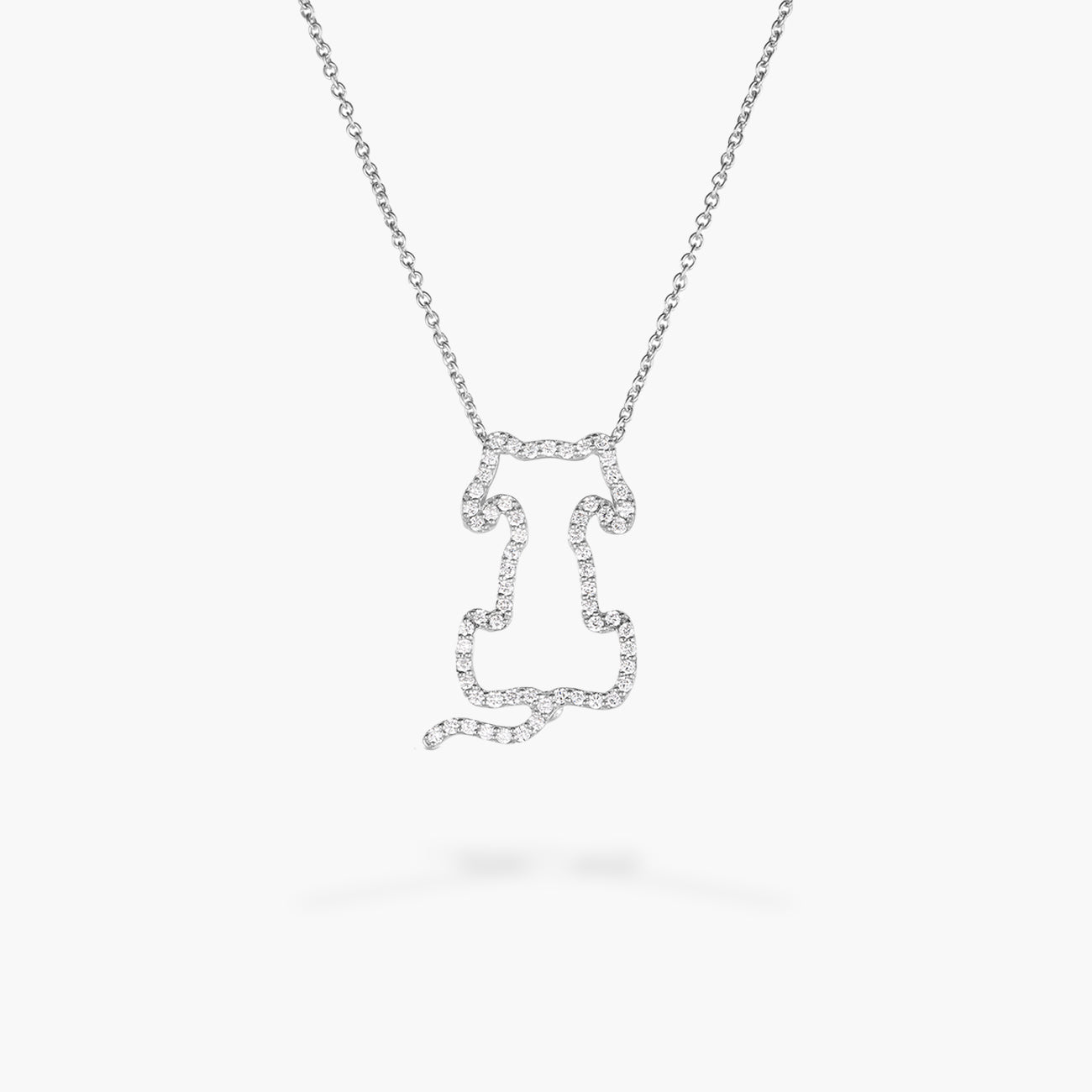 Roberto Coin Tiny Treasures Diamond Dog Pendant Necklace in 18K White Gold