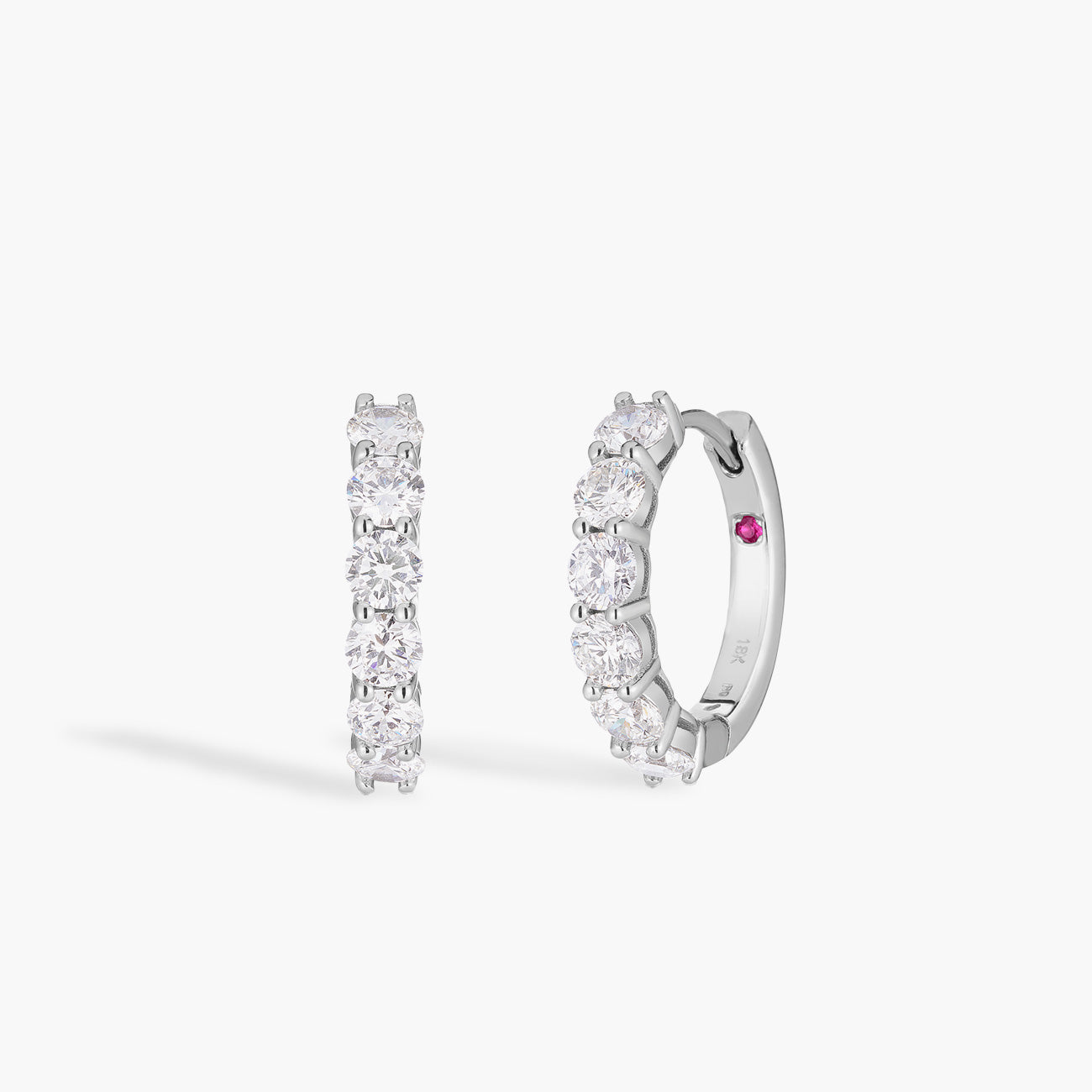 Roberto Coin The Perfect Diamond Hoops in 18K White Gold - 2.00ctw