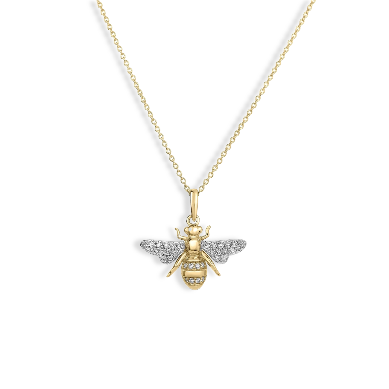 Roberto Coin Tiny Treasures Diamond Bee Pendant Necklace