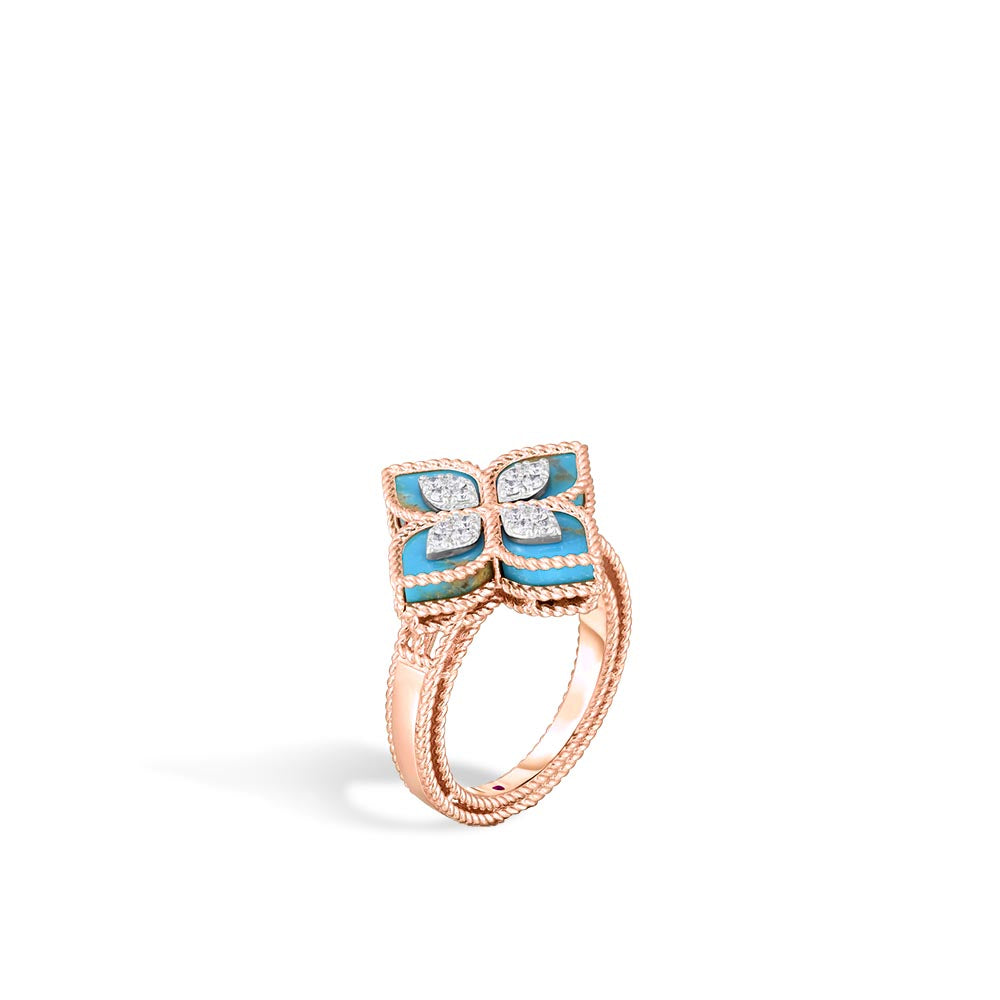 Roberto Coin Turquoise Venetian Princess Flower Ring