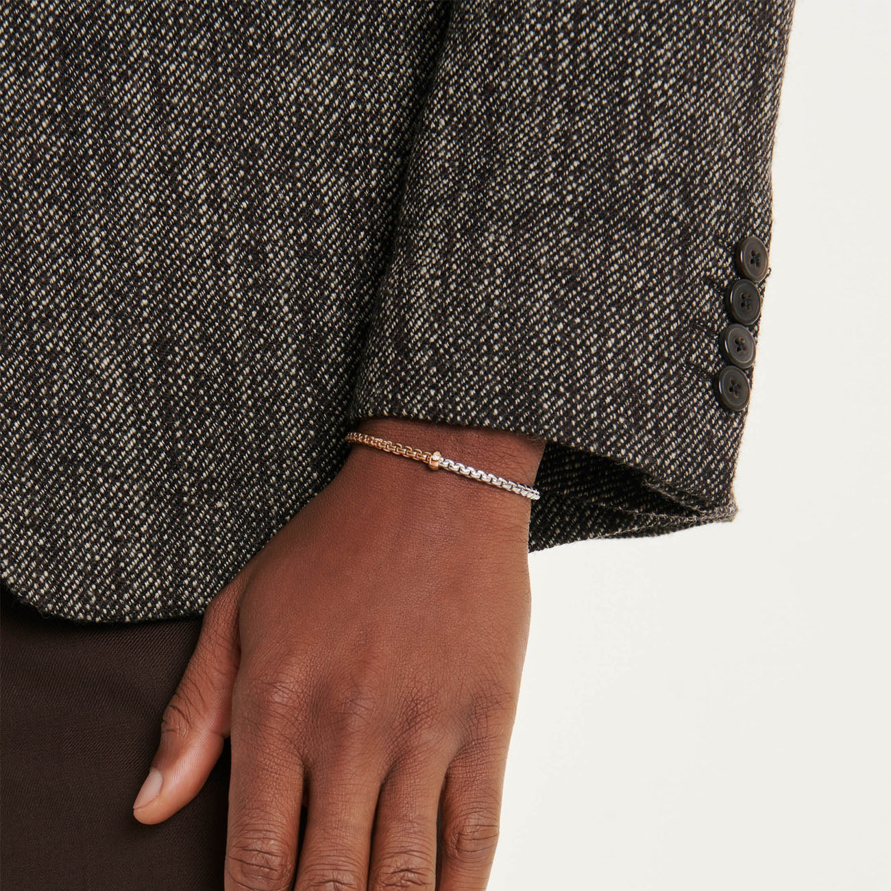 Fope EKA 18K White and Rose Gold Diamond Bracelet