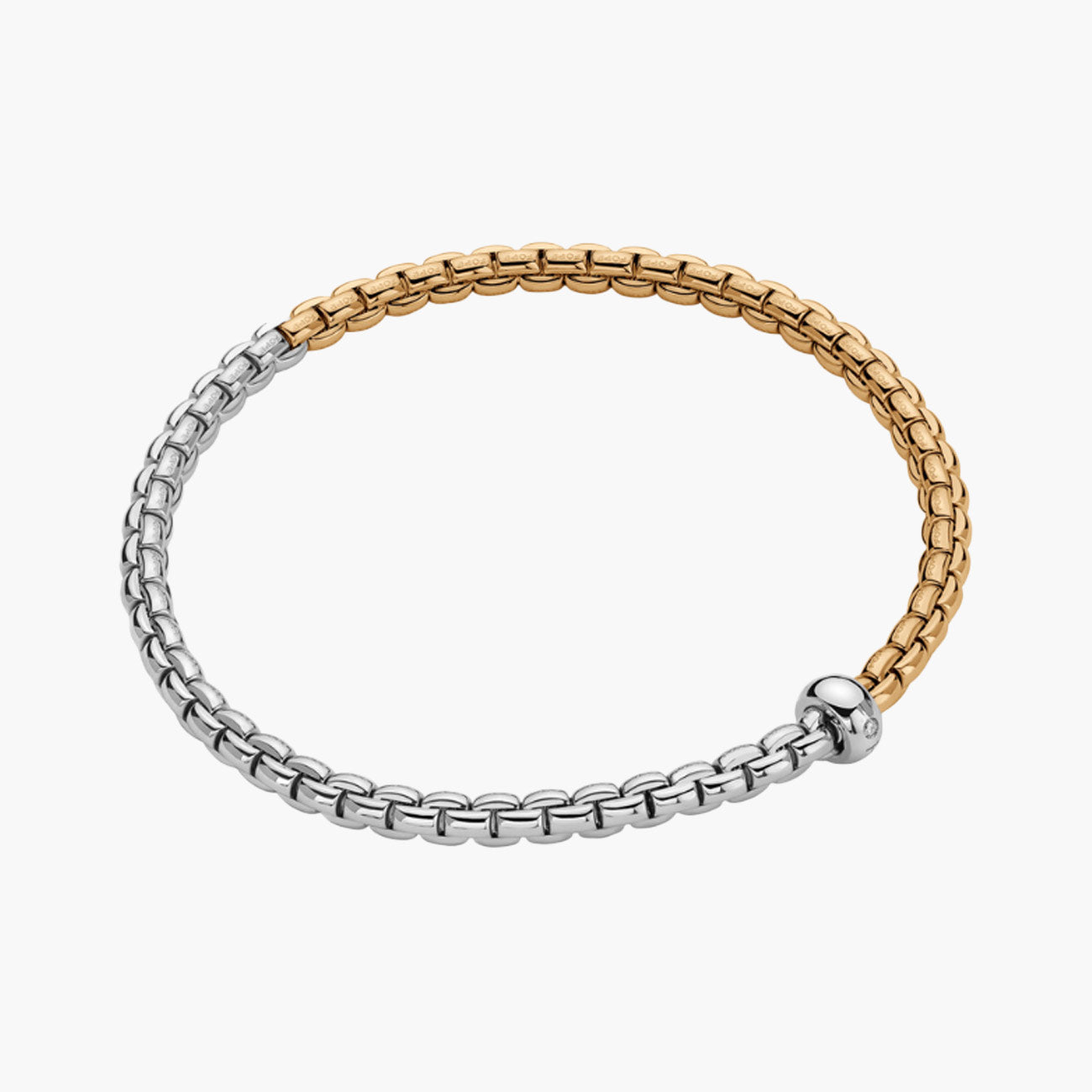 Fope EKA 18K White and Yellow Gold Diamond Bracelet