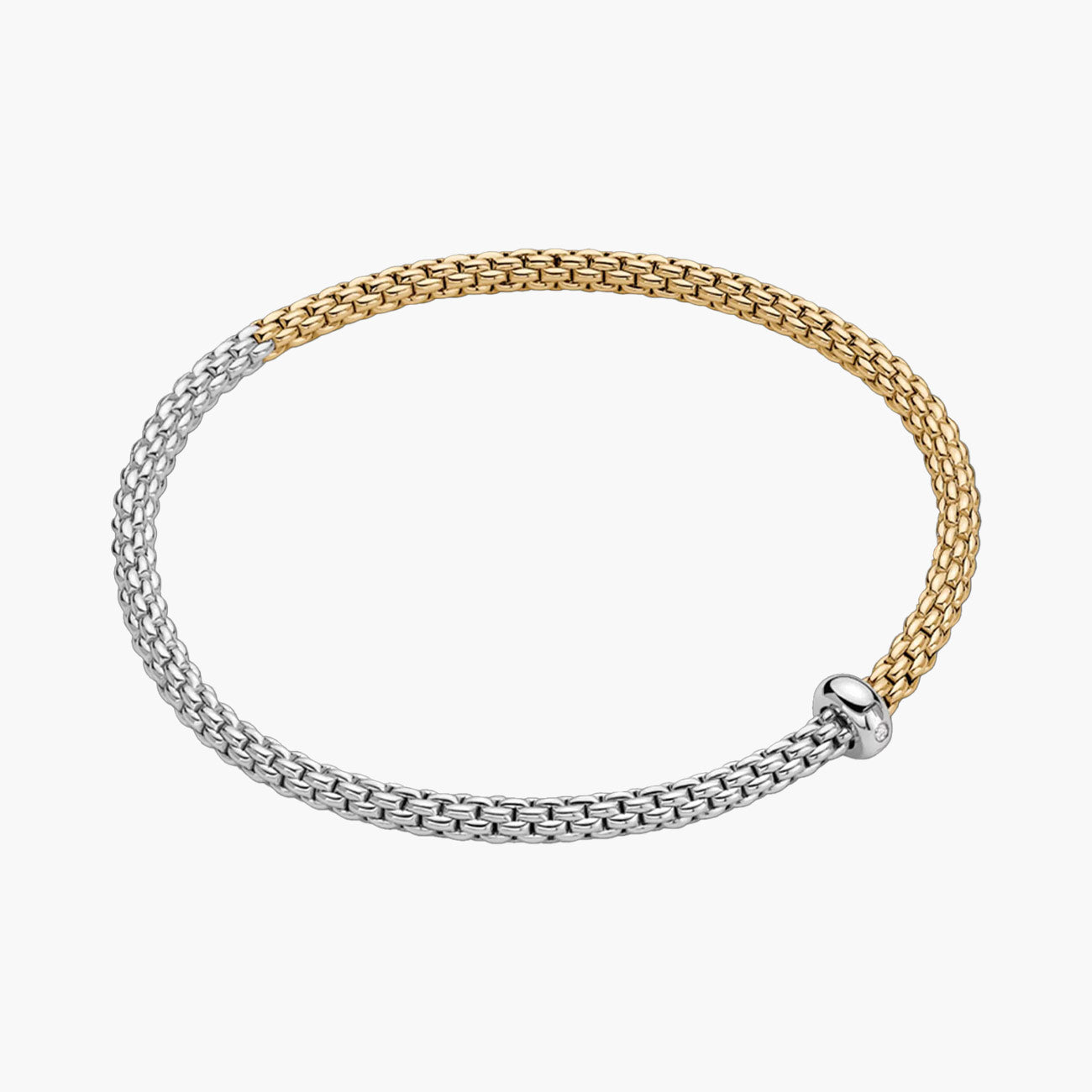 Fope Prima Flex'it 18K White and Yellow Gold Bracelet