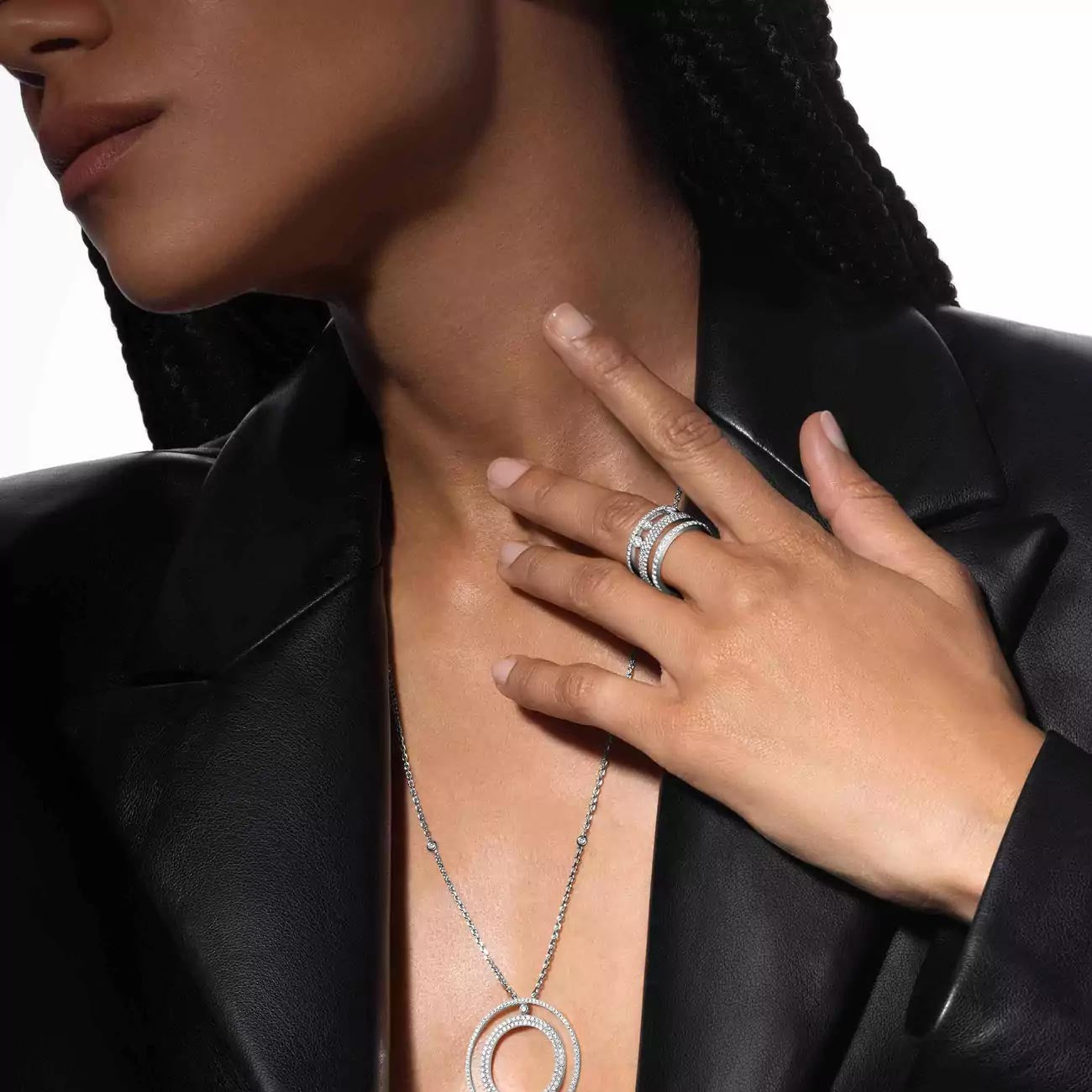 Messika Move Romane Pavé Diamond Three Row Band