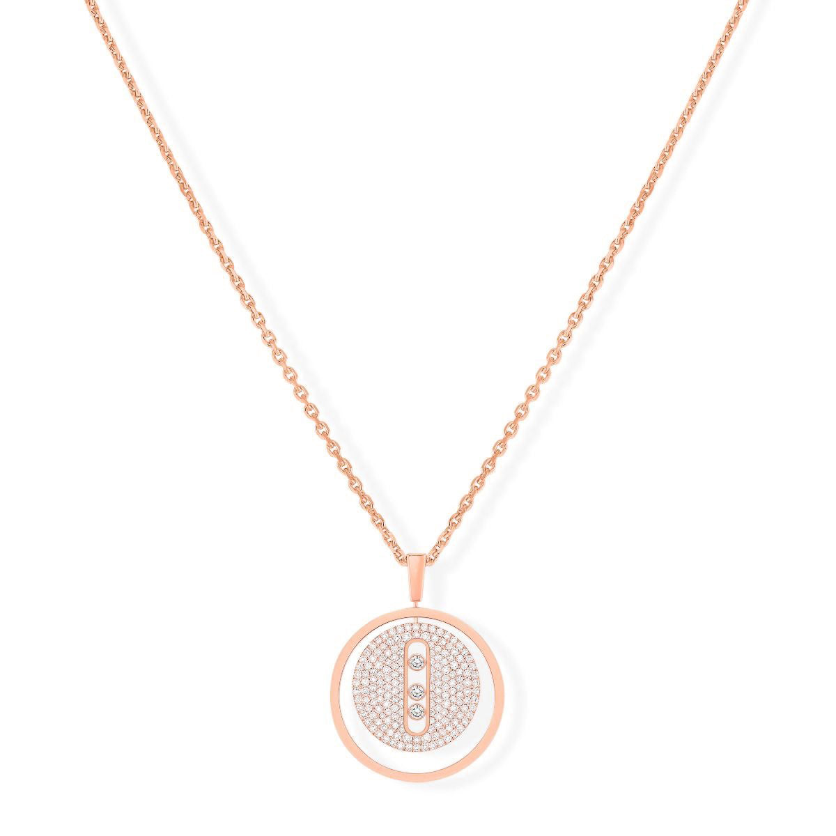 Messika Lucky Move MM Pavé Diamond Circle Necklace