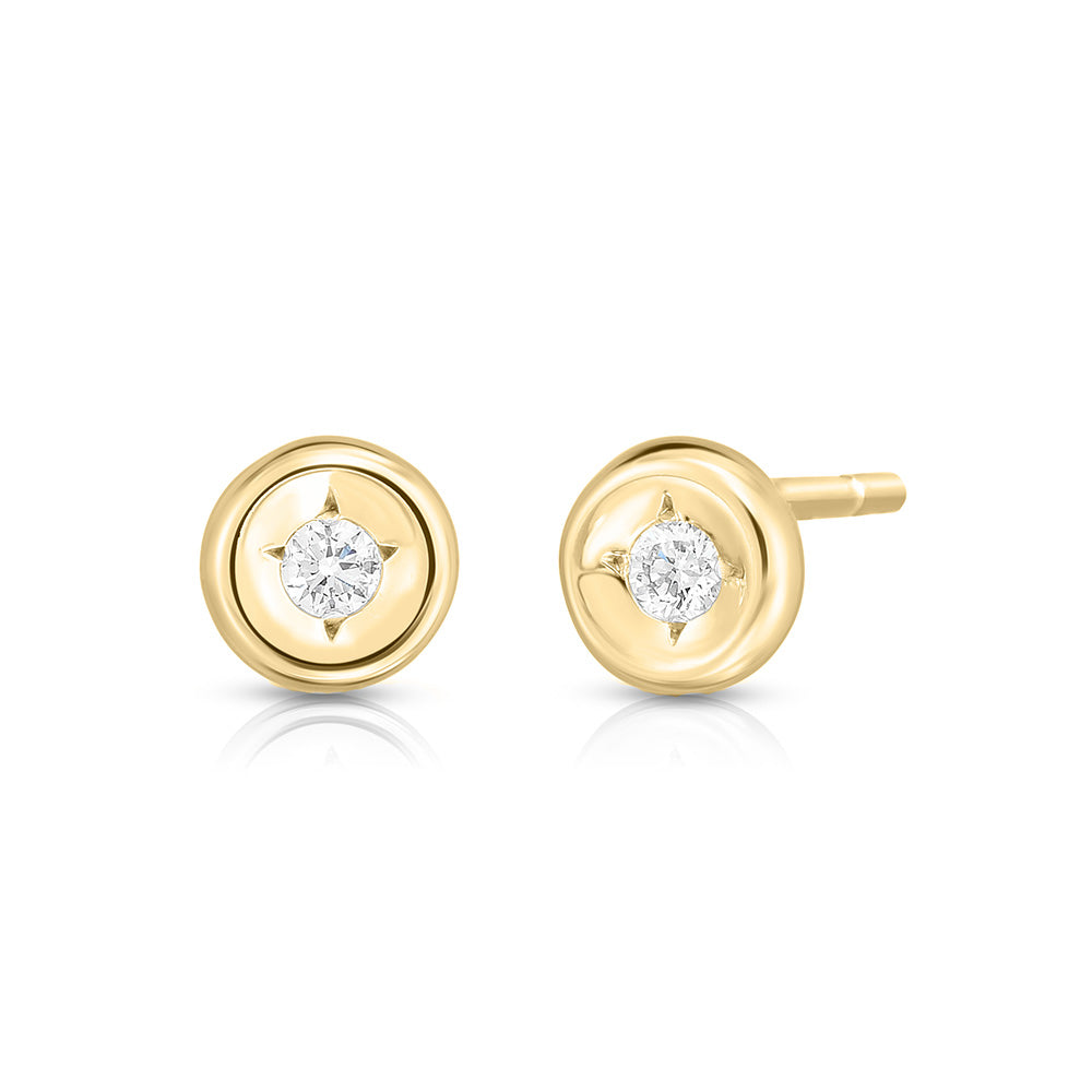 Roberto Coin Small Diamond Bezel Stud Earrings