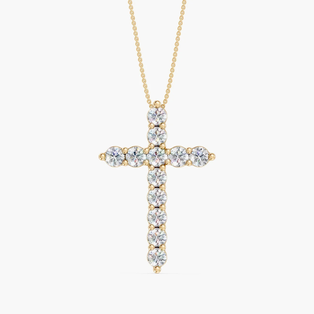 14K Gold 1.25 Carat Lab Grown Diamond Cross Necklace