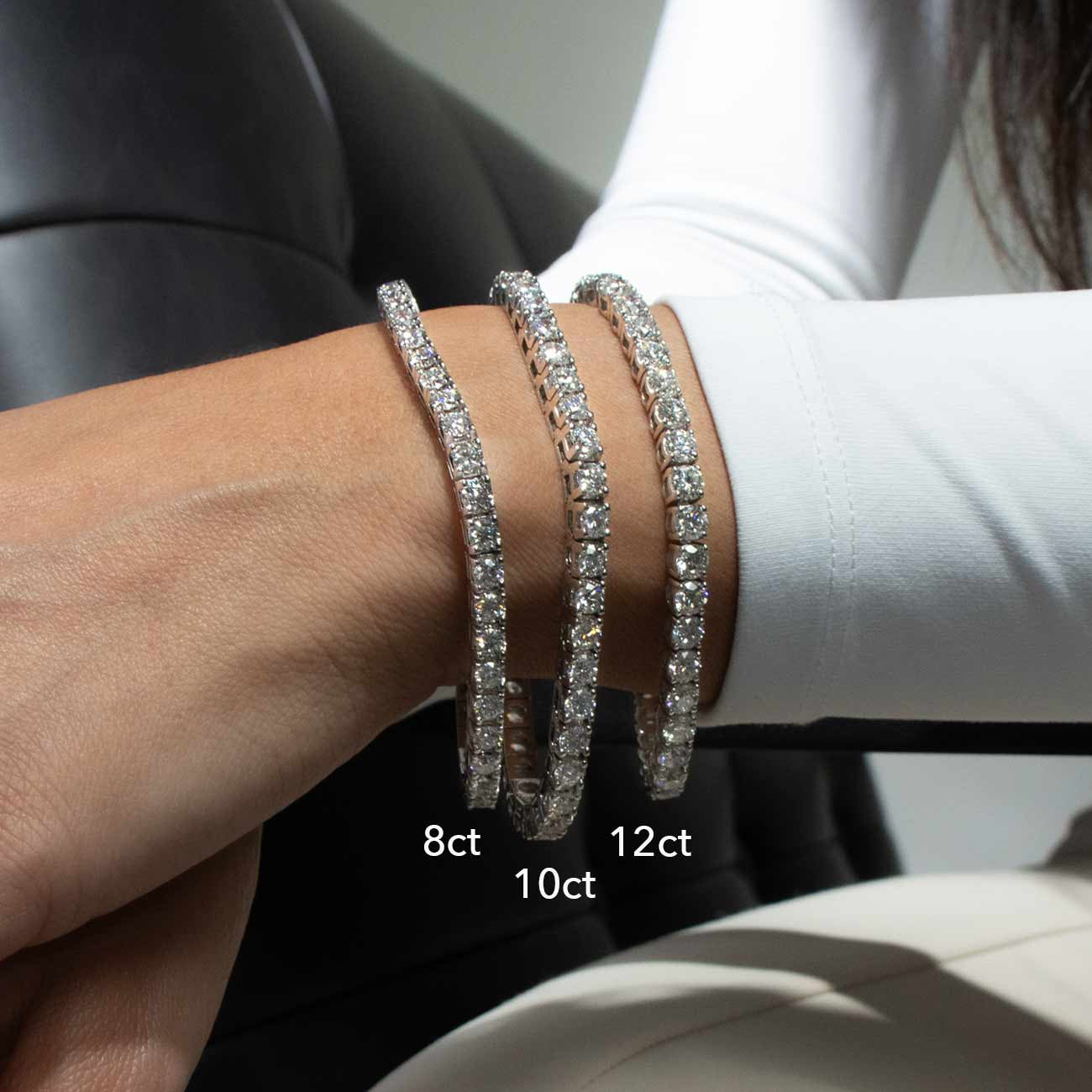 10 Carat Diamond Tennis Bracelet in 14k White Gold