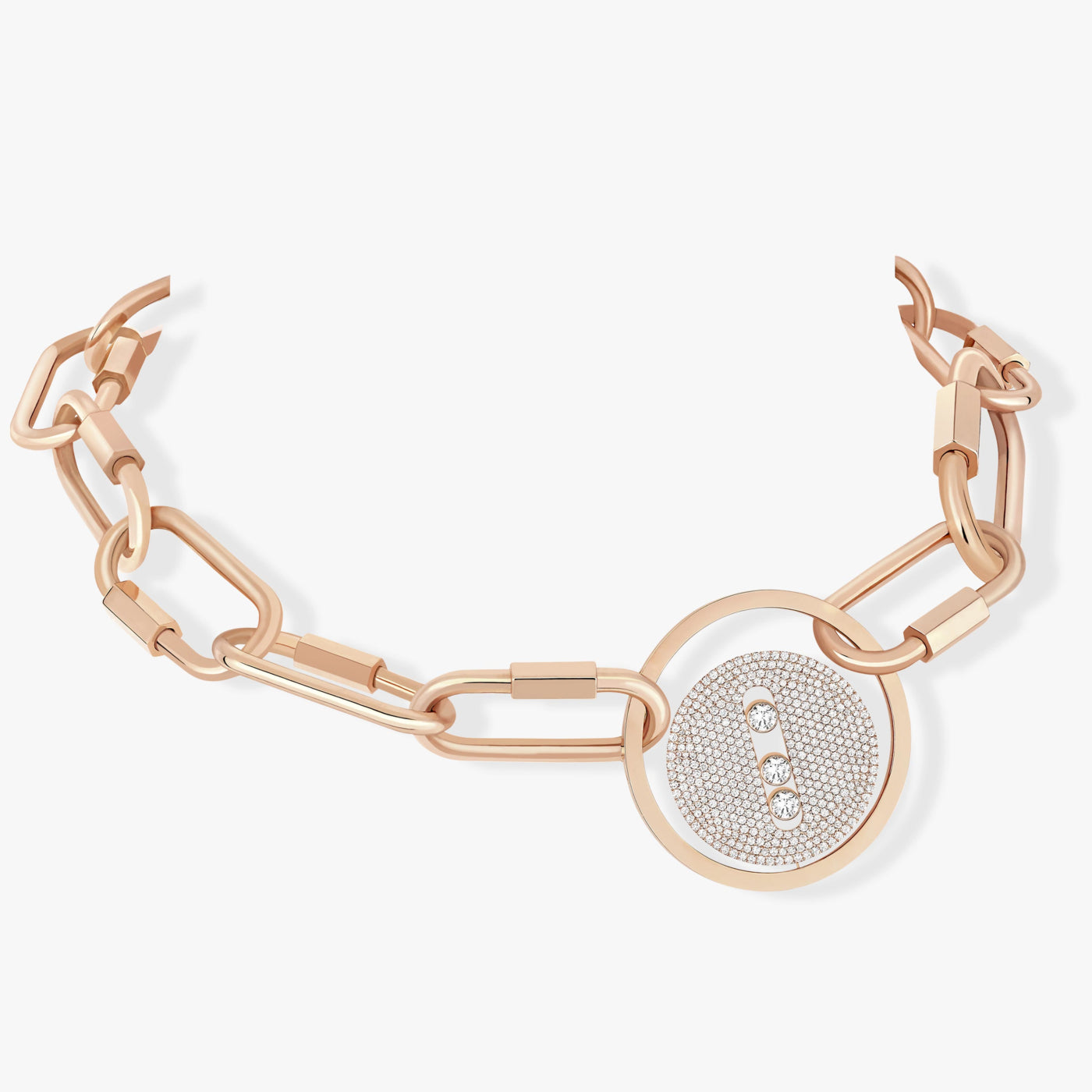 Messika Lucky Move Pavé Diamond Link Necklace