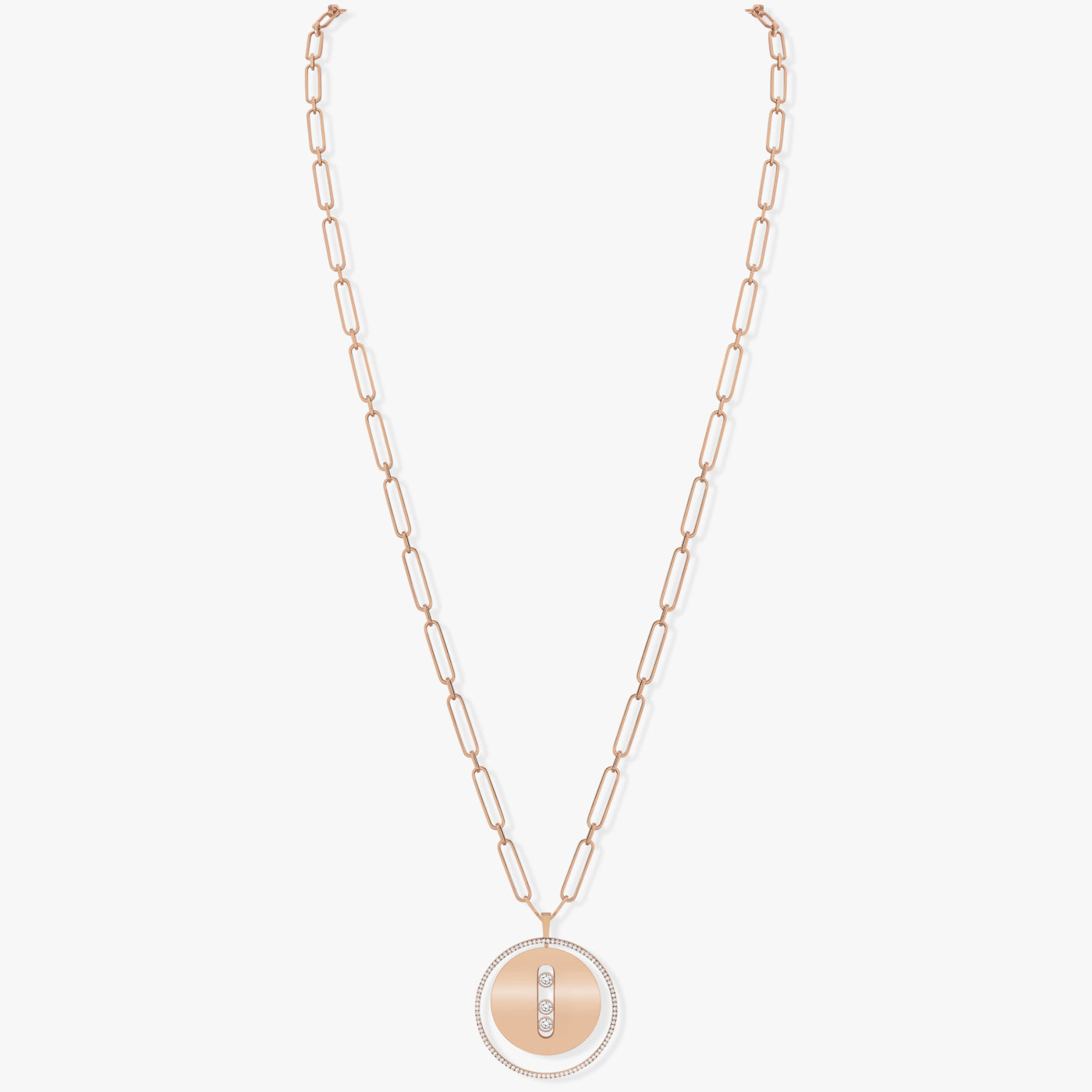 Messika Lucky Move Pavé Diamond Long Link Necklace