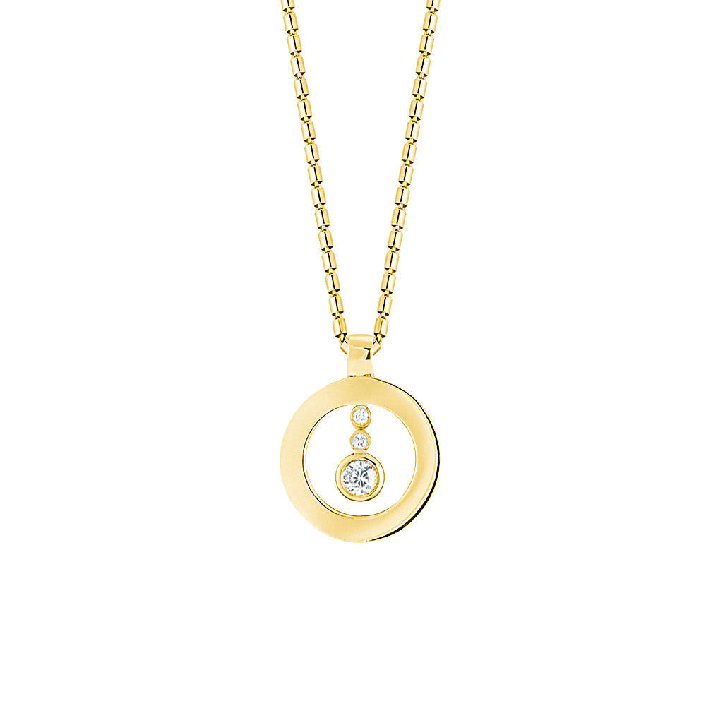 Roberto Coin Cento Yellow Gold Diamond O Pendant Necklace