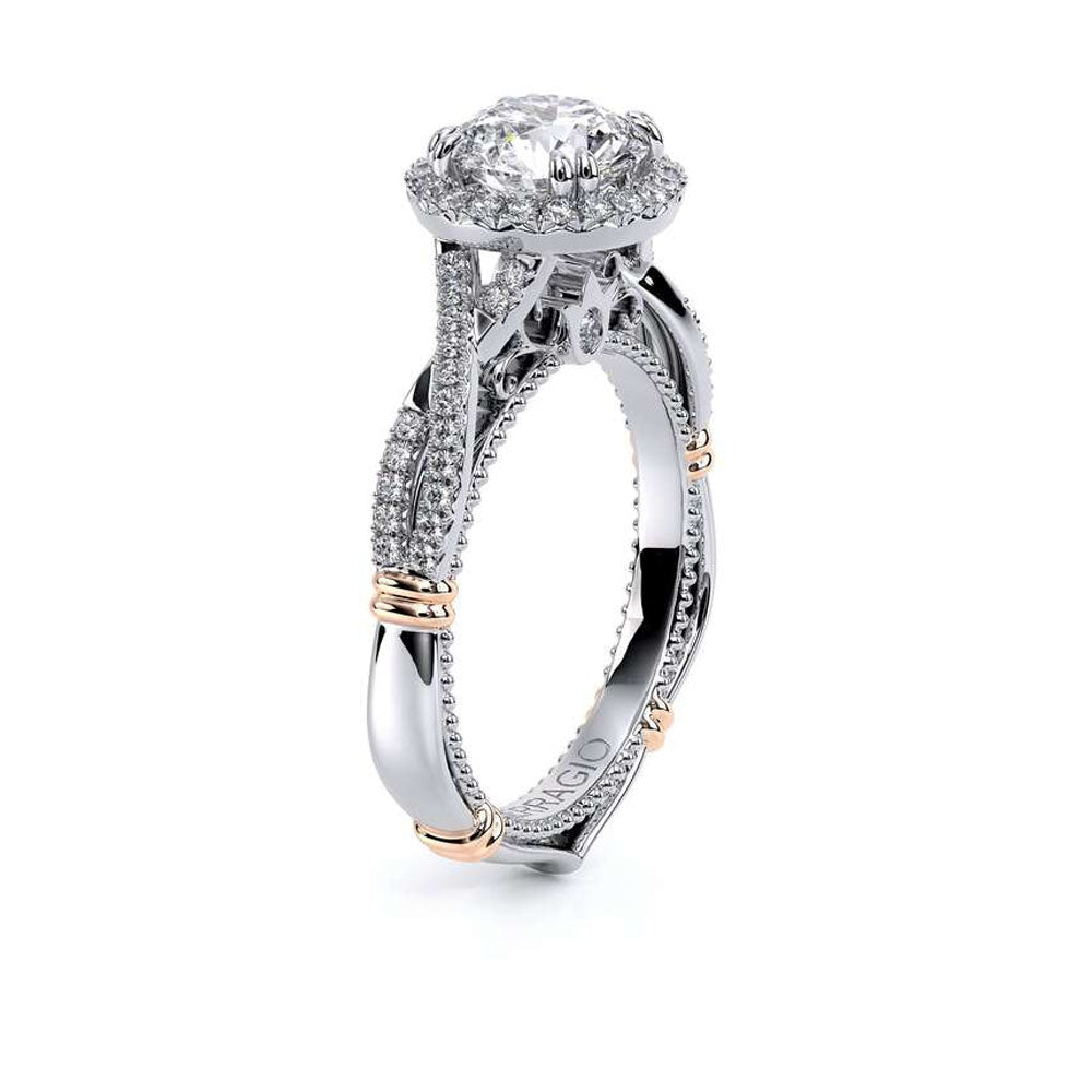 Verragio Parsian Round Halo Pave Vintage Engagement Ring Setting