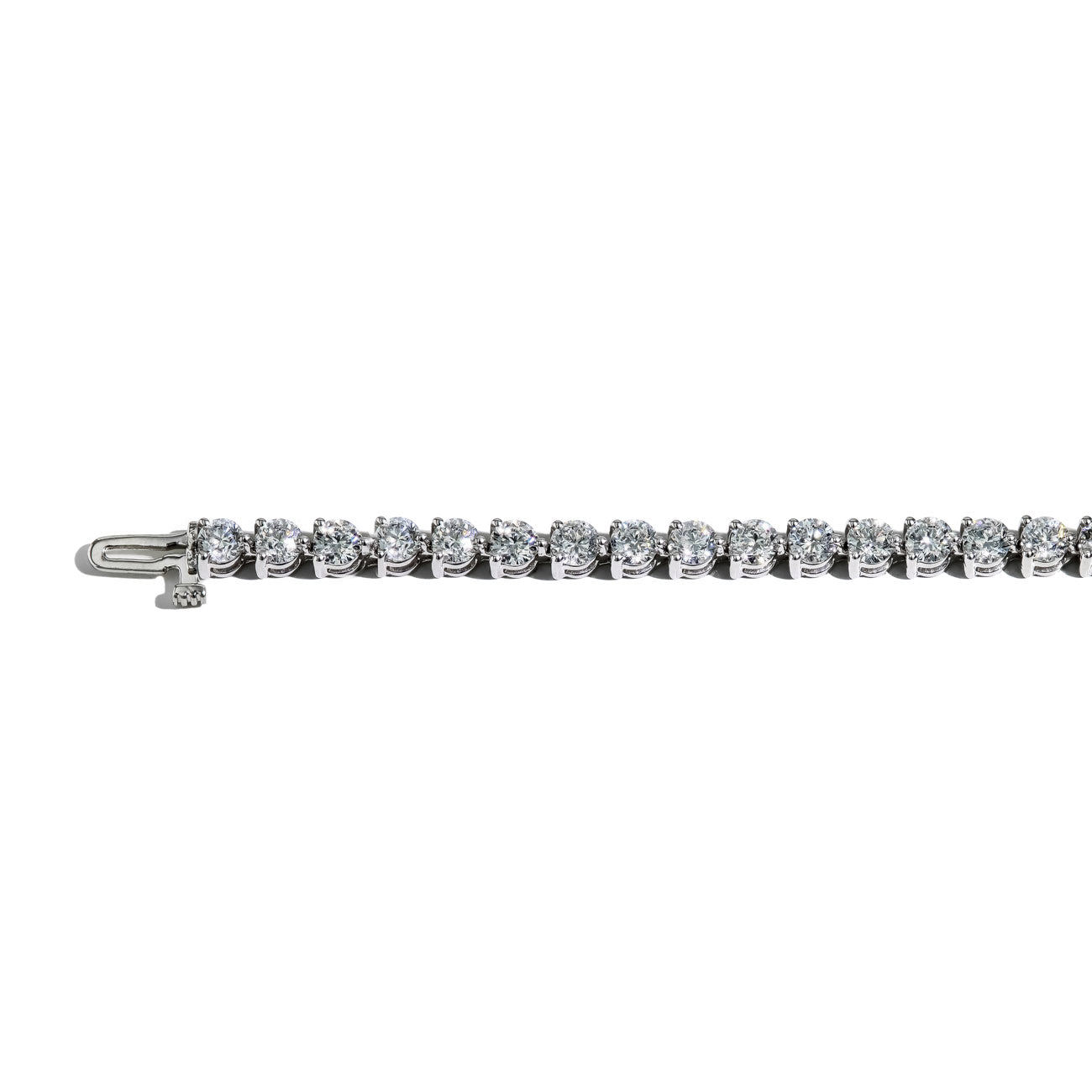 10 Carat Floating Diamond Tennis Bracelet in 14k White Gold