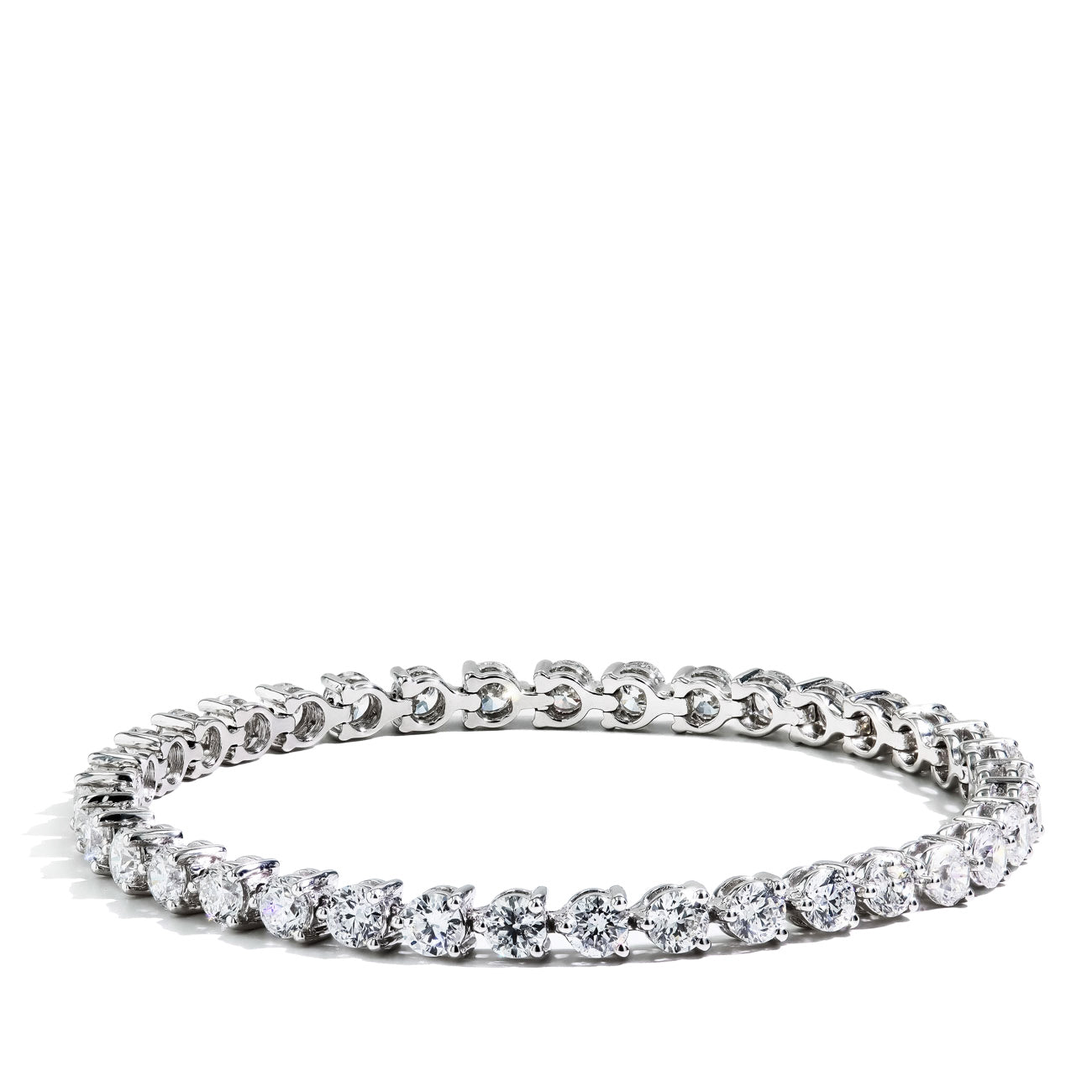 10 Carat Floating Diamond Tennis Bracelet in 14k White Gold