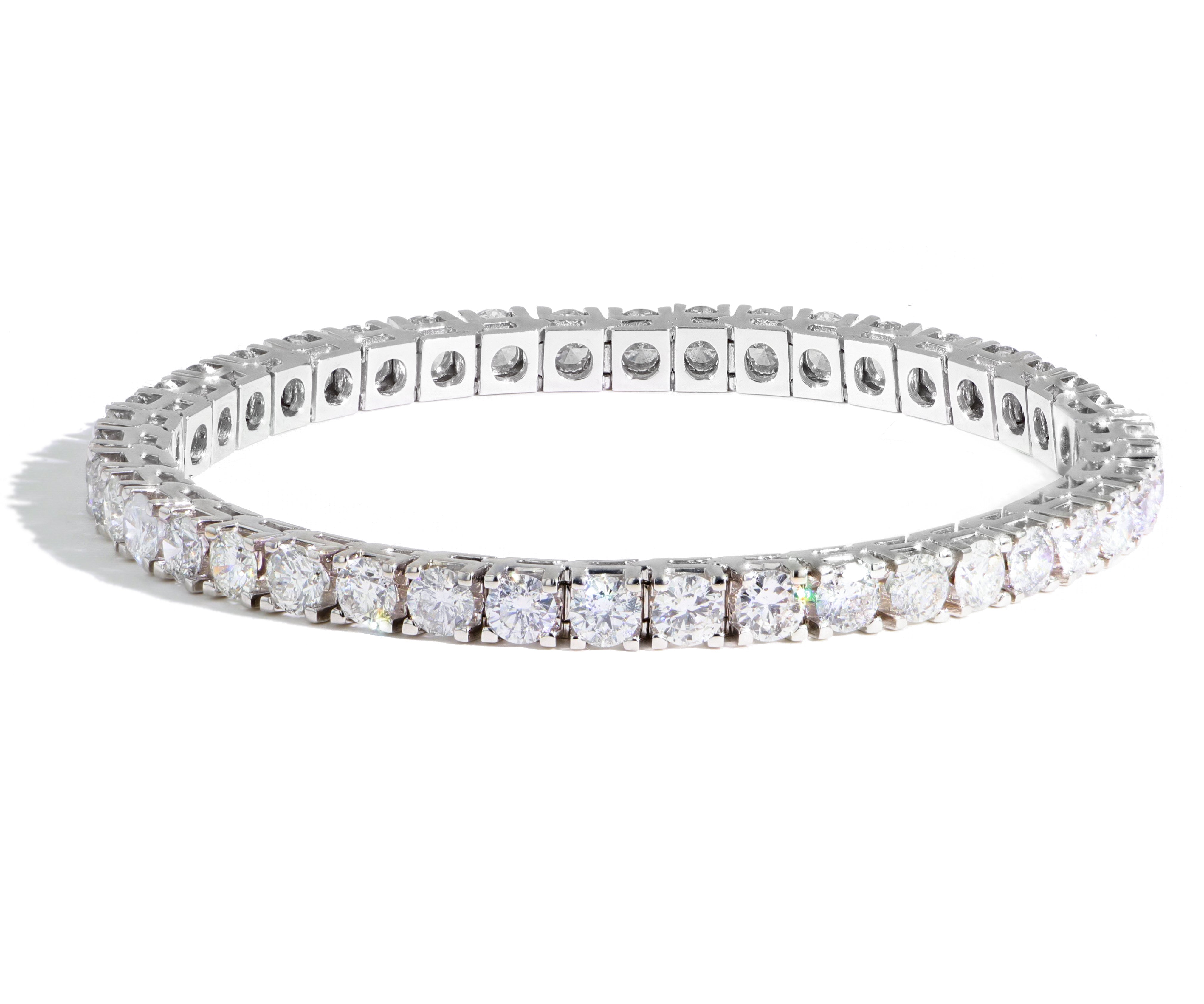 7.5 Carat Natural Diamond Tennis Bracelet in 14k White Gold