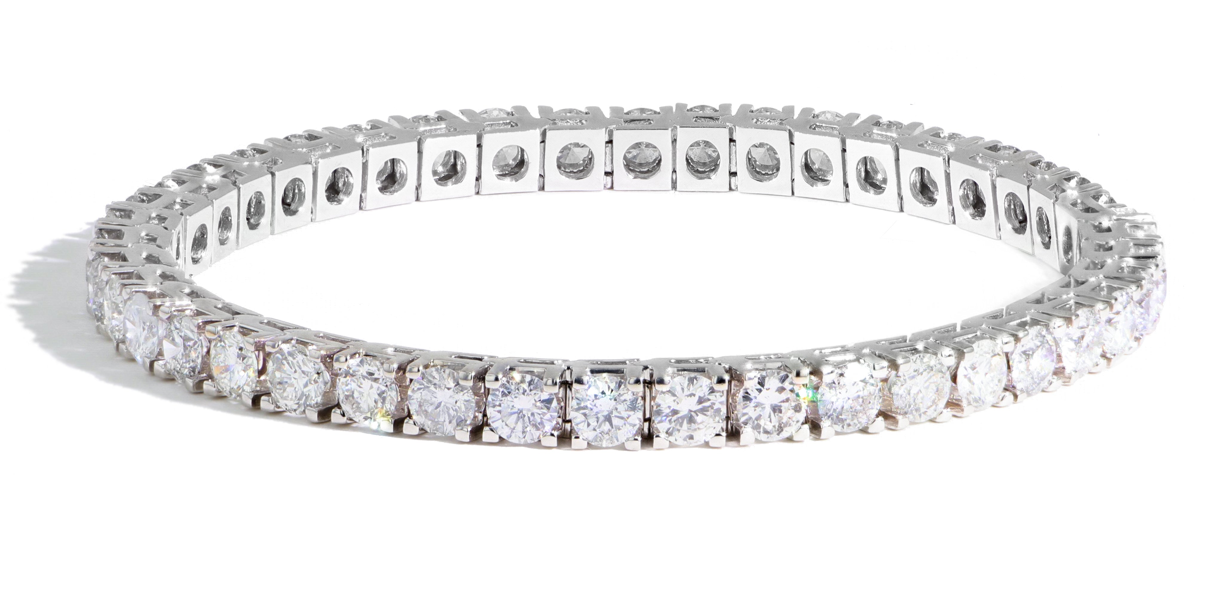 7.5 Carat Natural Diamond Tennis Bracelet in 14k White Gold