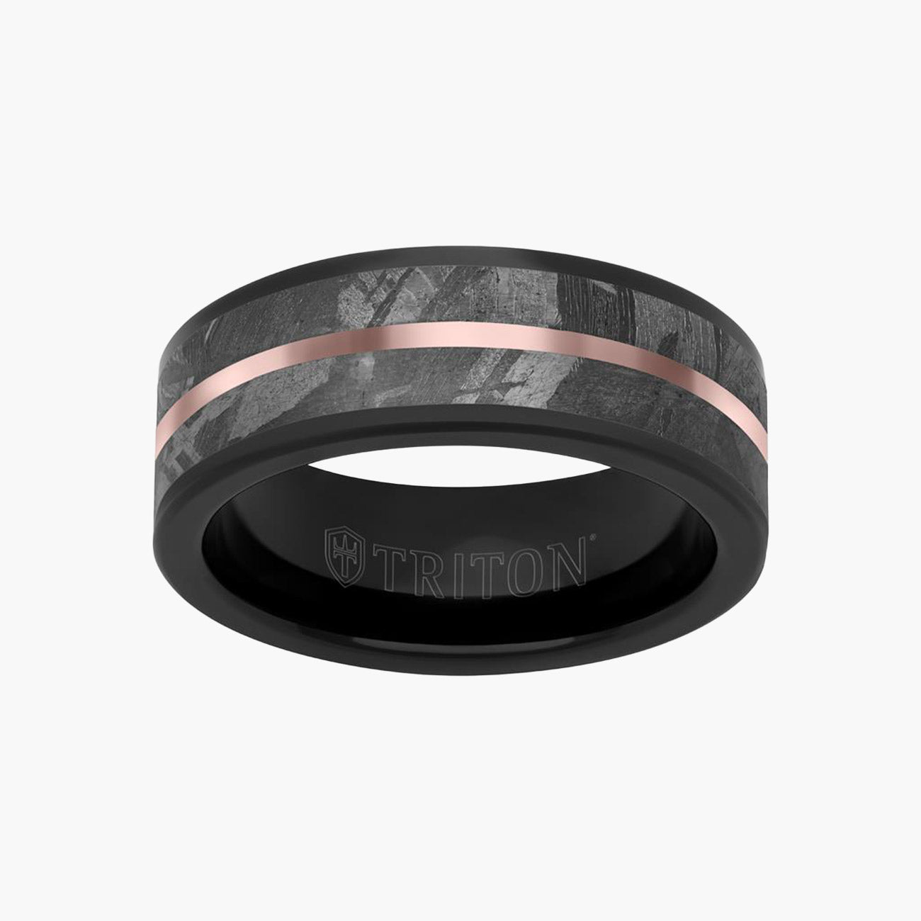 8mm Meteorite and Tungsten Wedding Band