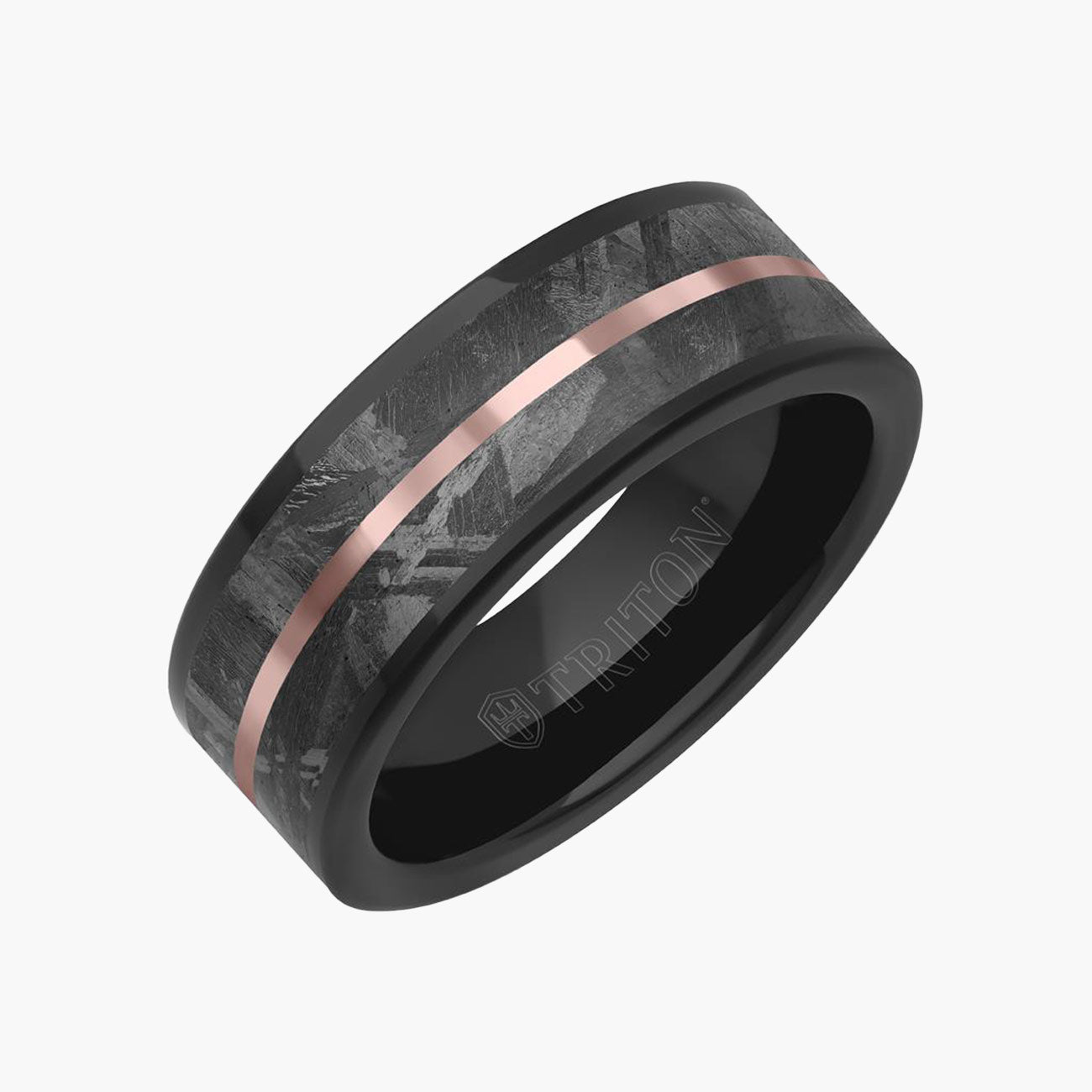 8mm Meteorite and Tungsten Wedding Band