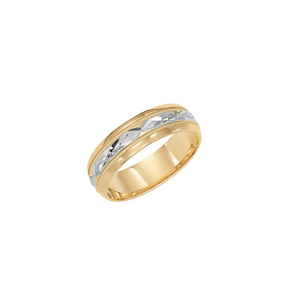Two-Tone Cut Design Men's Wedding Band