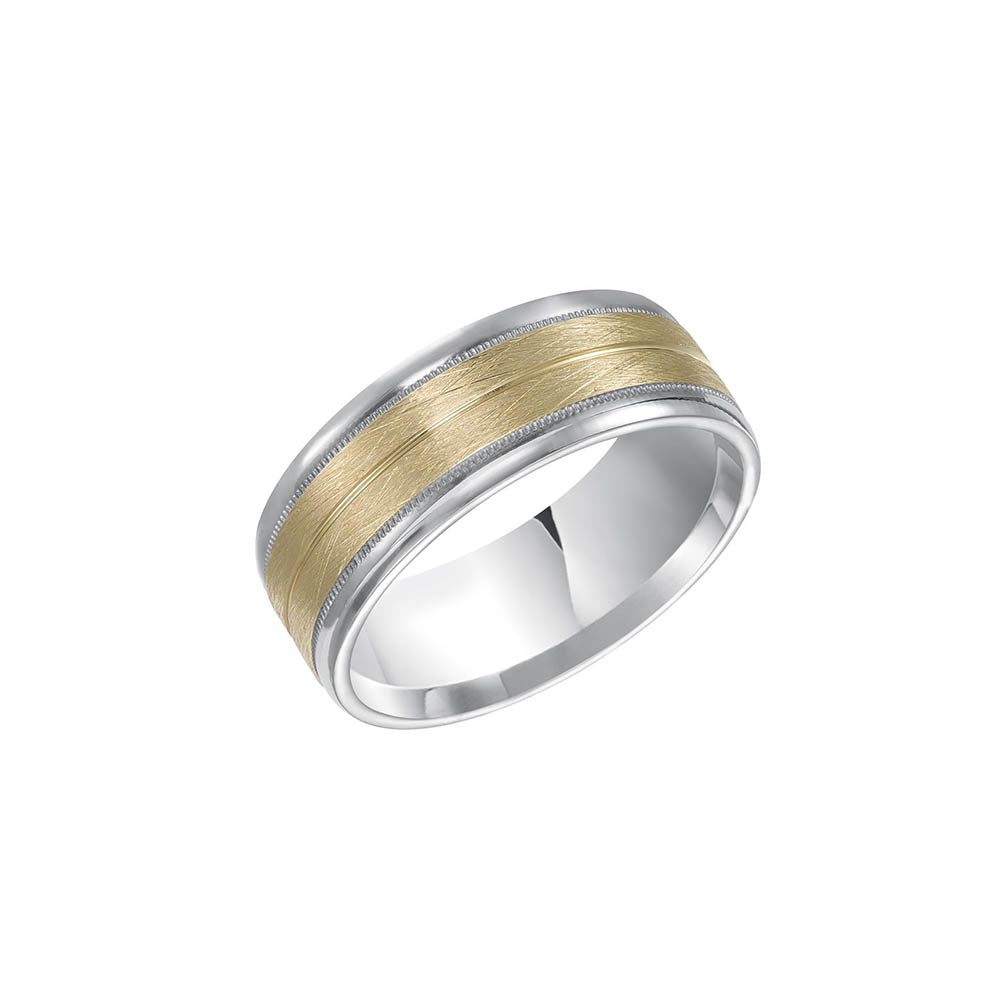 Two-Toned Wire Finish Men's Wedding Band