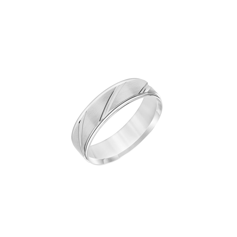 6mm Diagonal Cut Wedding Band