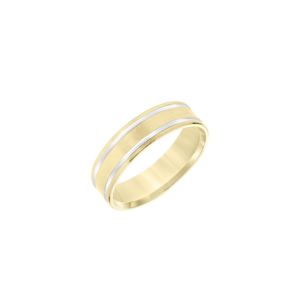 6mm Double Rhodium Line Men's Wedding Band