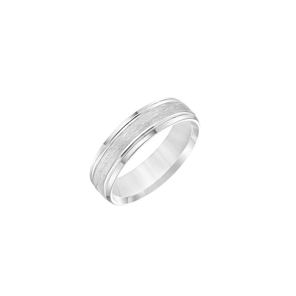 6mm Wire Finish and Bevel Edge Men's Wedding Band