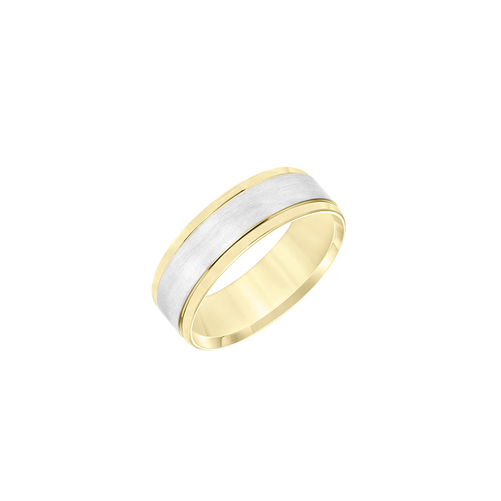7mm Two-Tone Round Edge Men's Wedding Band