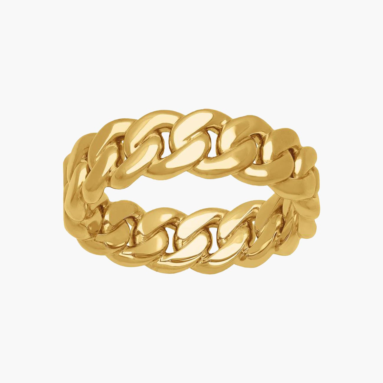 Cuban Link 7mm Wedding Band in 14K Yellow Gold