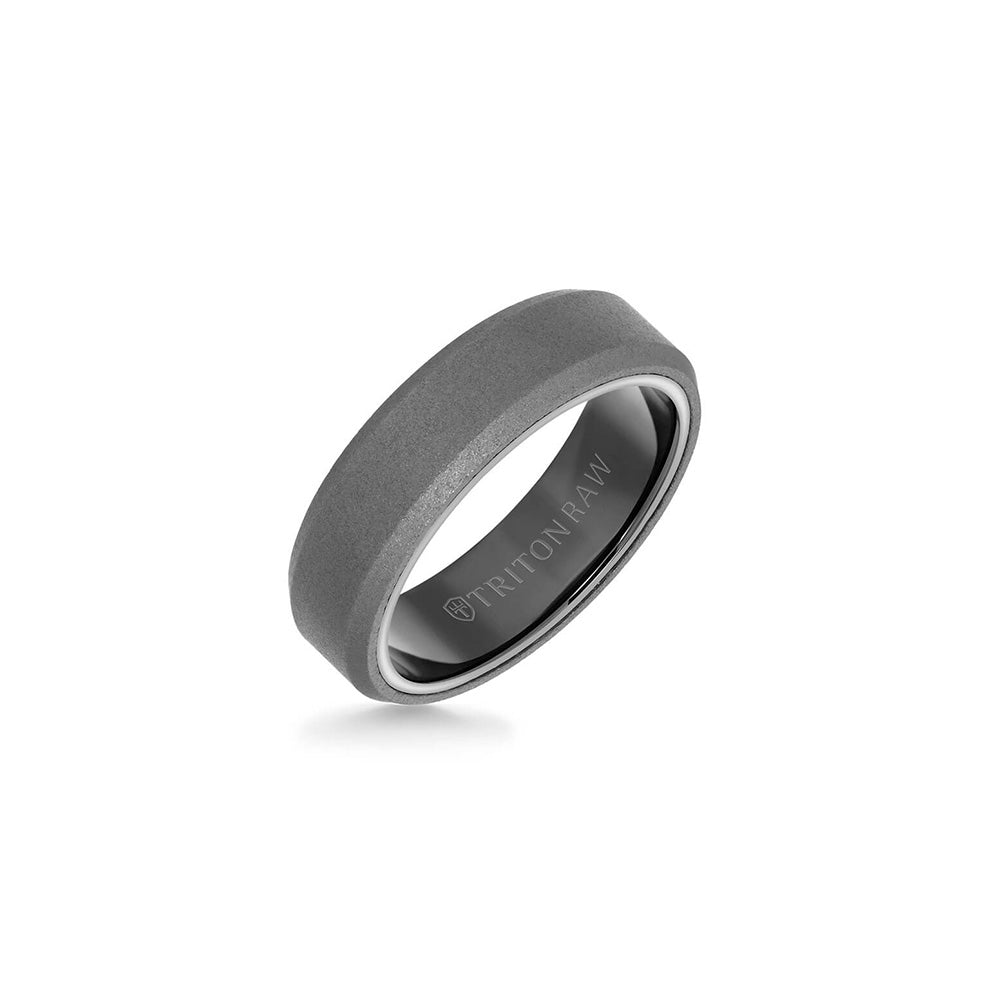 Triton 6mm Sandblasted with Black Interior Men's Wedding Band