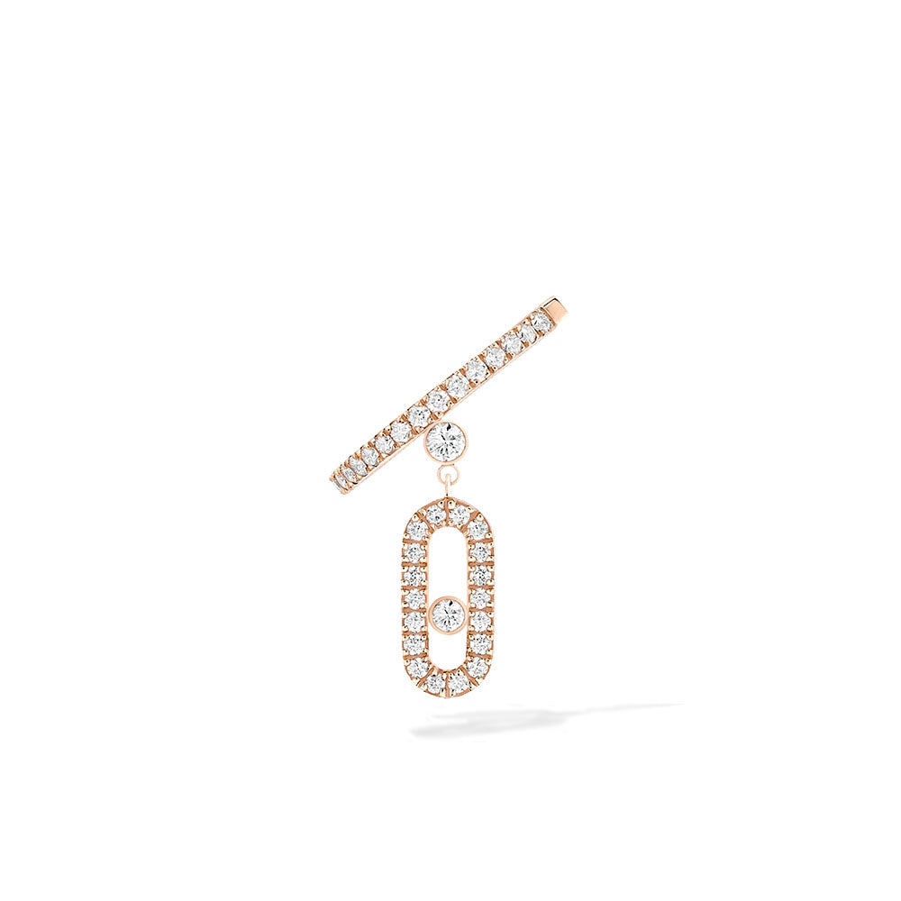 Messika Move Uno Single Clip Pavé Drop Pendant Gold Diamond Earring