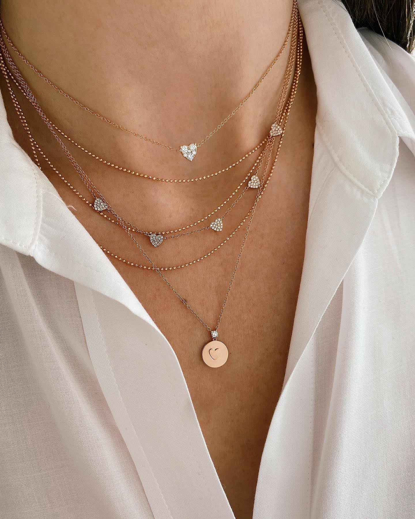 EF Collection Diamond Heart Choker Necklace