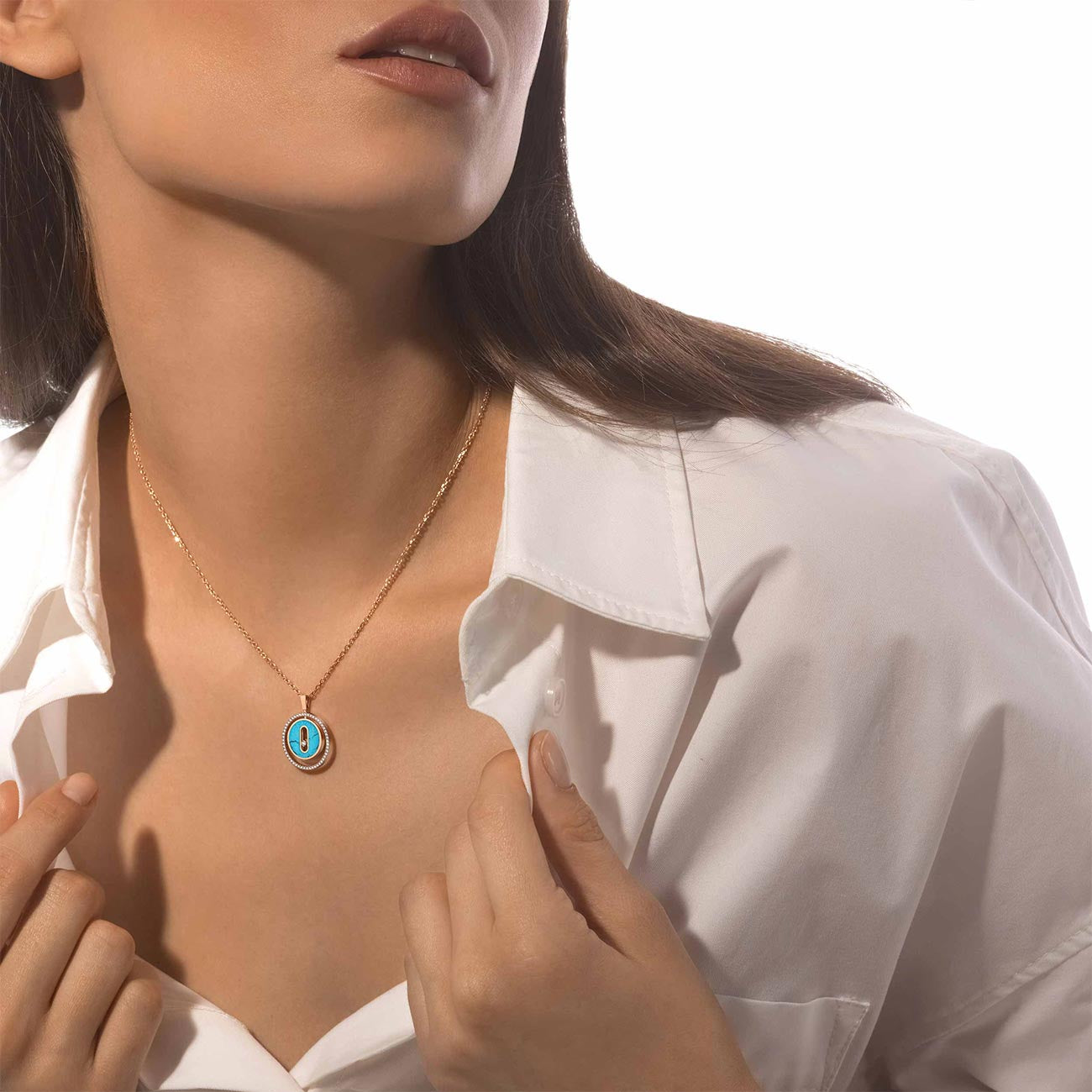 Messika Small Lucky Move Turquoise Necklace