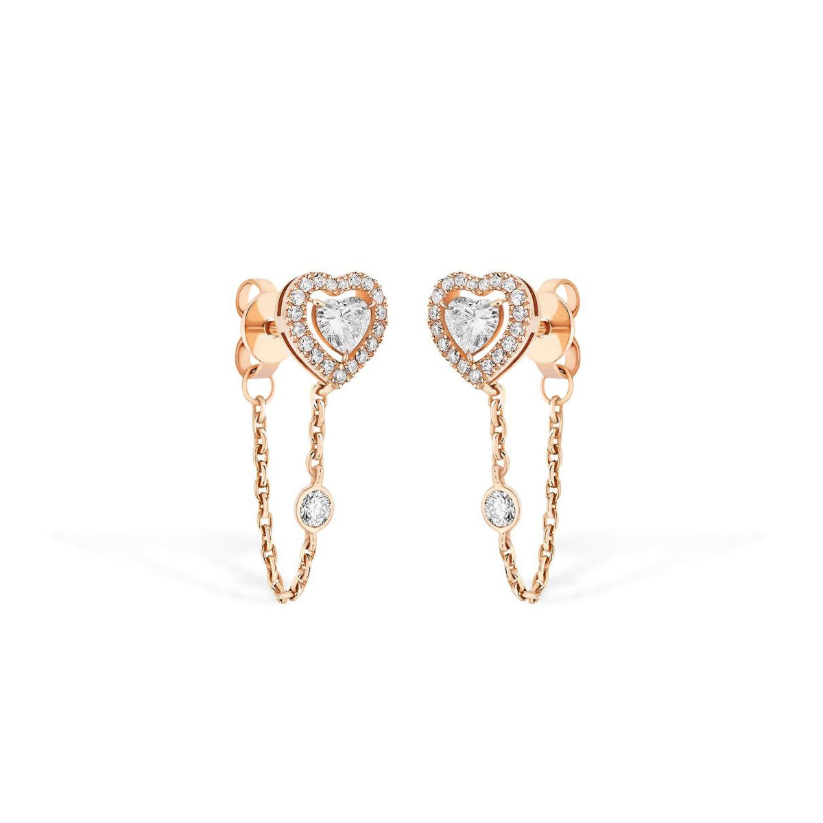 Messika Joy Coeur Diamond Heart Chain Earrings
