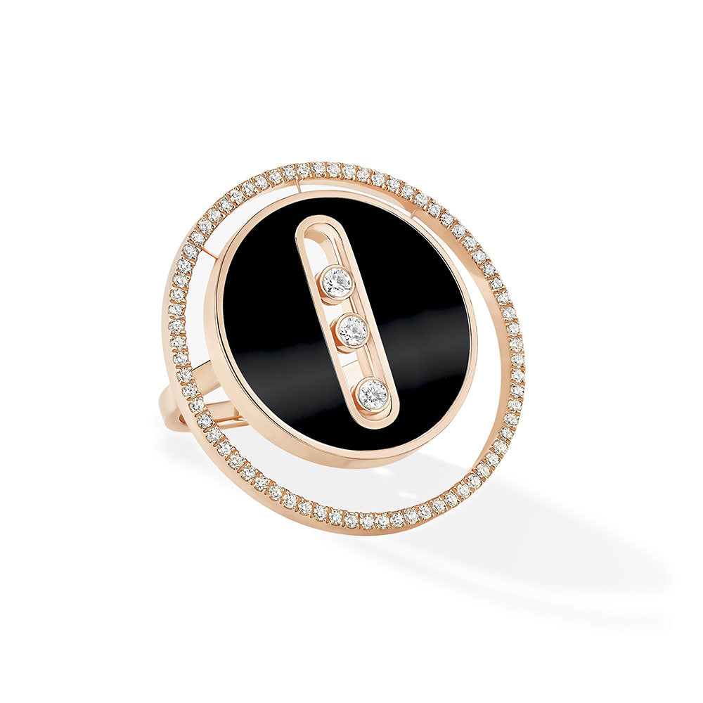 Messika Rose Gold Lucky Move Onyx GM Ring