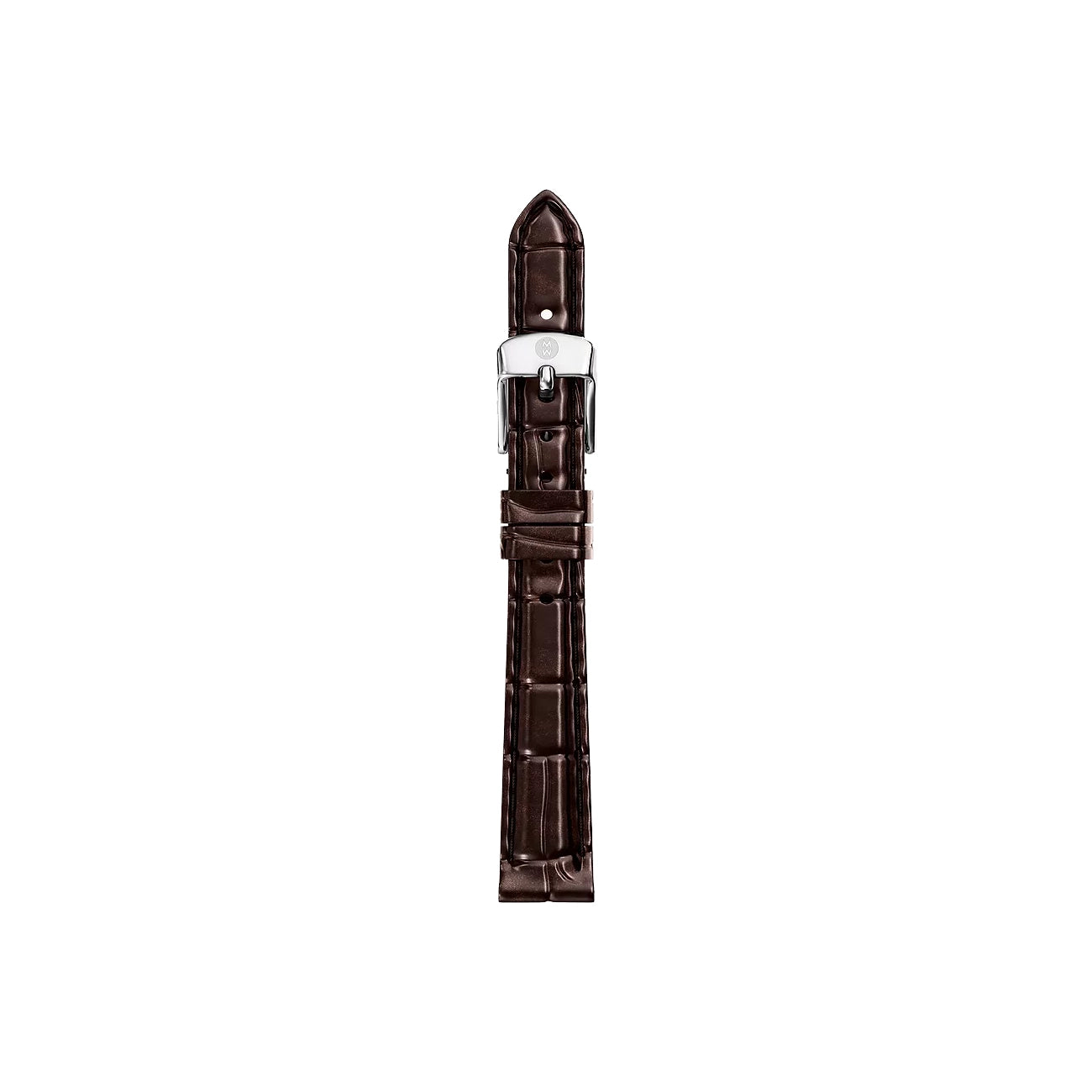 Michele 12mm Glossy Brown Crocodile Watch Strap