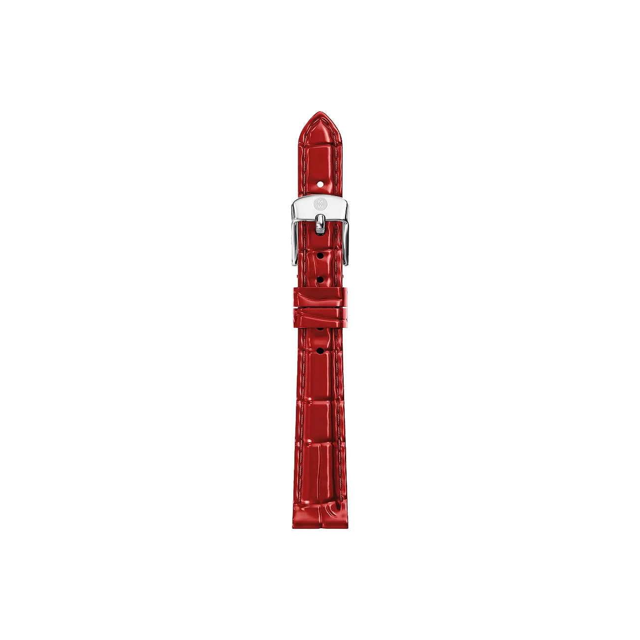 Michele 12mm Glossy Red Crocodile Leather Watch Strap
