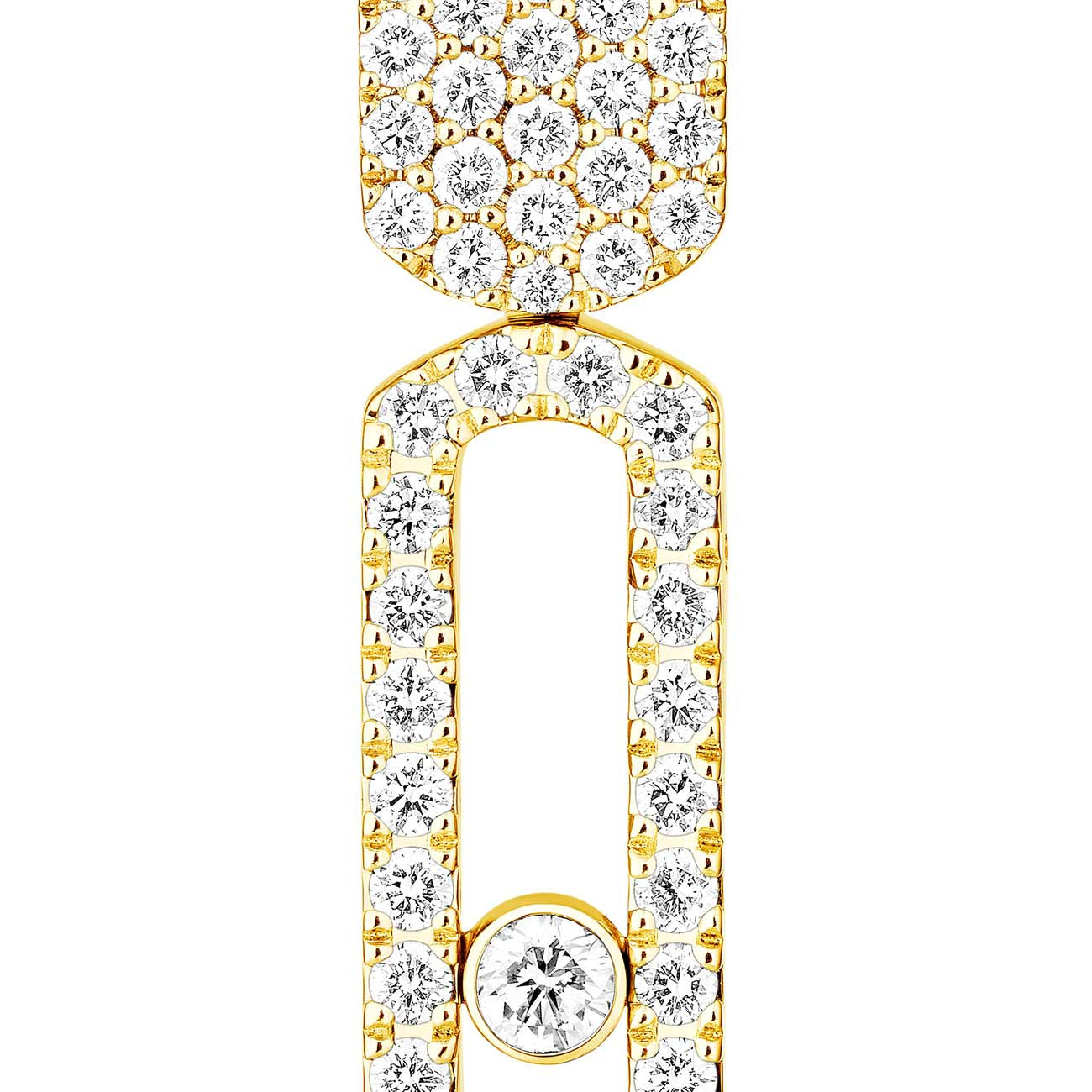Messika Imperial Move Small Pave Diamond Earrings in Yellow Gold