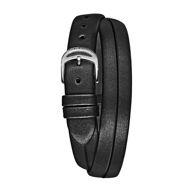 Philip Stein 13mm Calf Silk Black Double Wrap Strap Fits Size 14